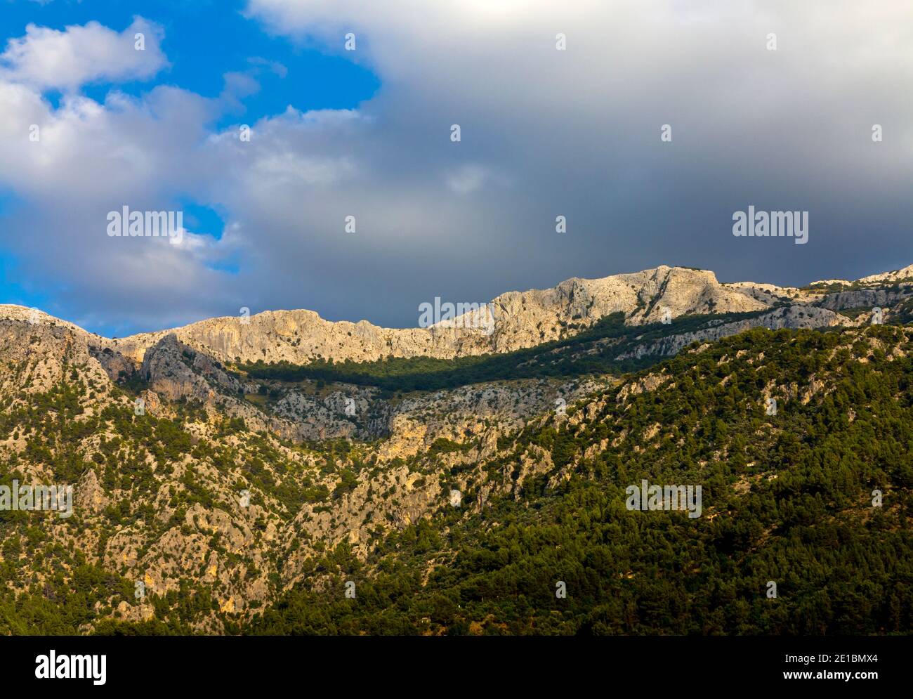 Die Serra de Tramuntana Berge bei Soller im Nordwesten Mallorcas Spanien ein UNESCO-Weltkulturerbe. Stockfoto