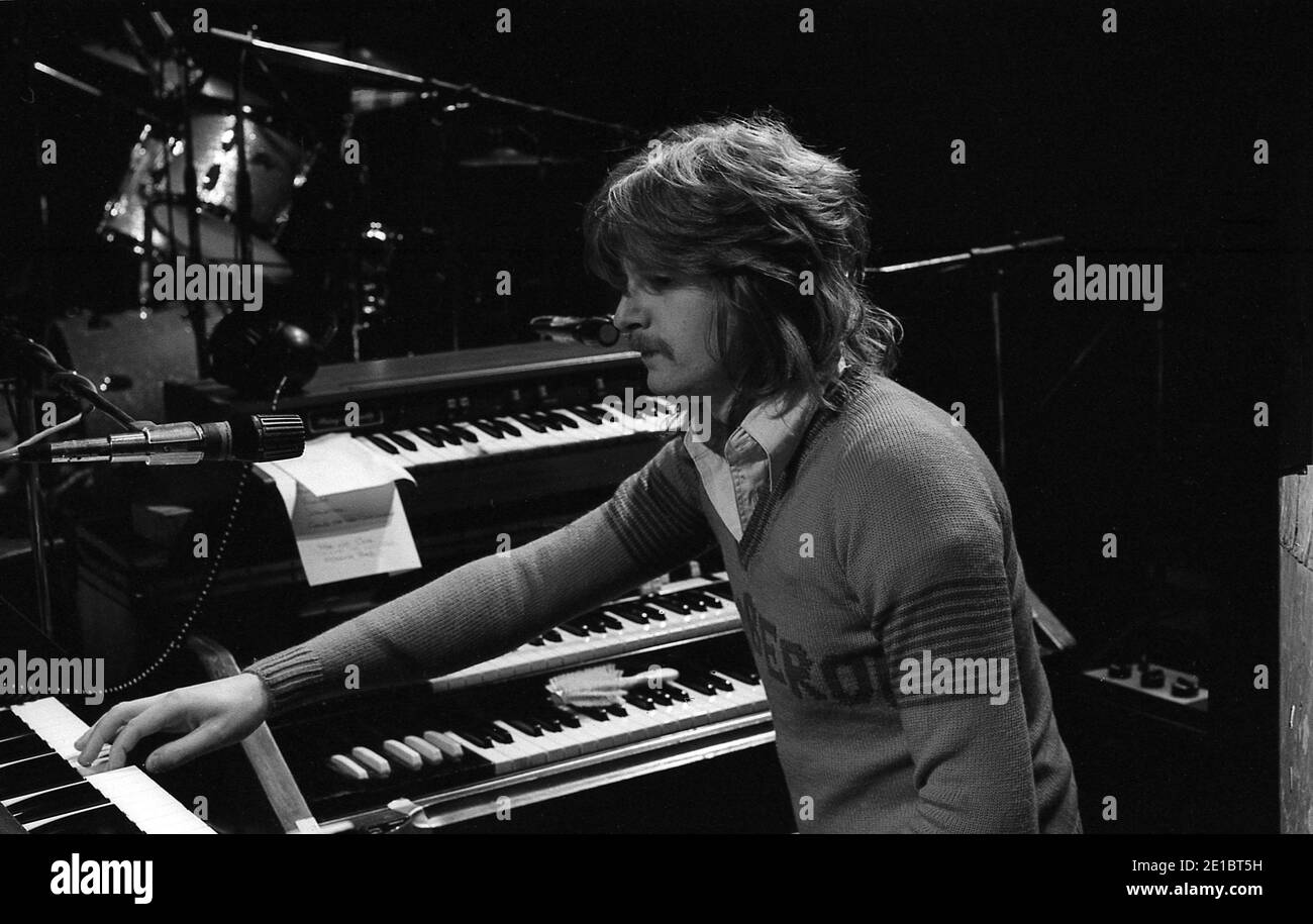 Stuart Wolstenholm Keyboarder der Progressive Rock Band Barclay James Ernte 1976 Stockfoto