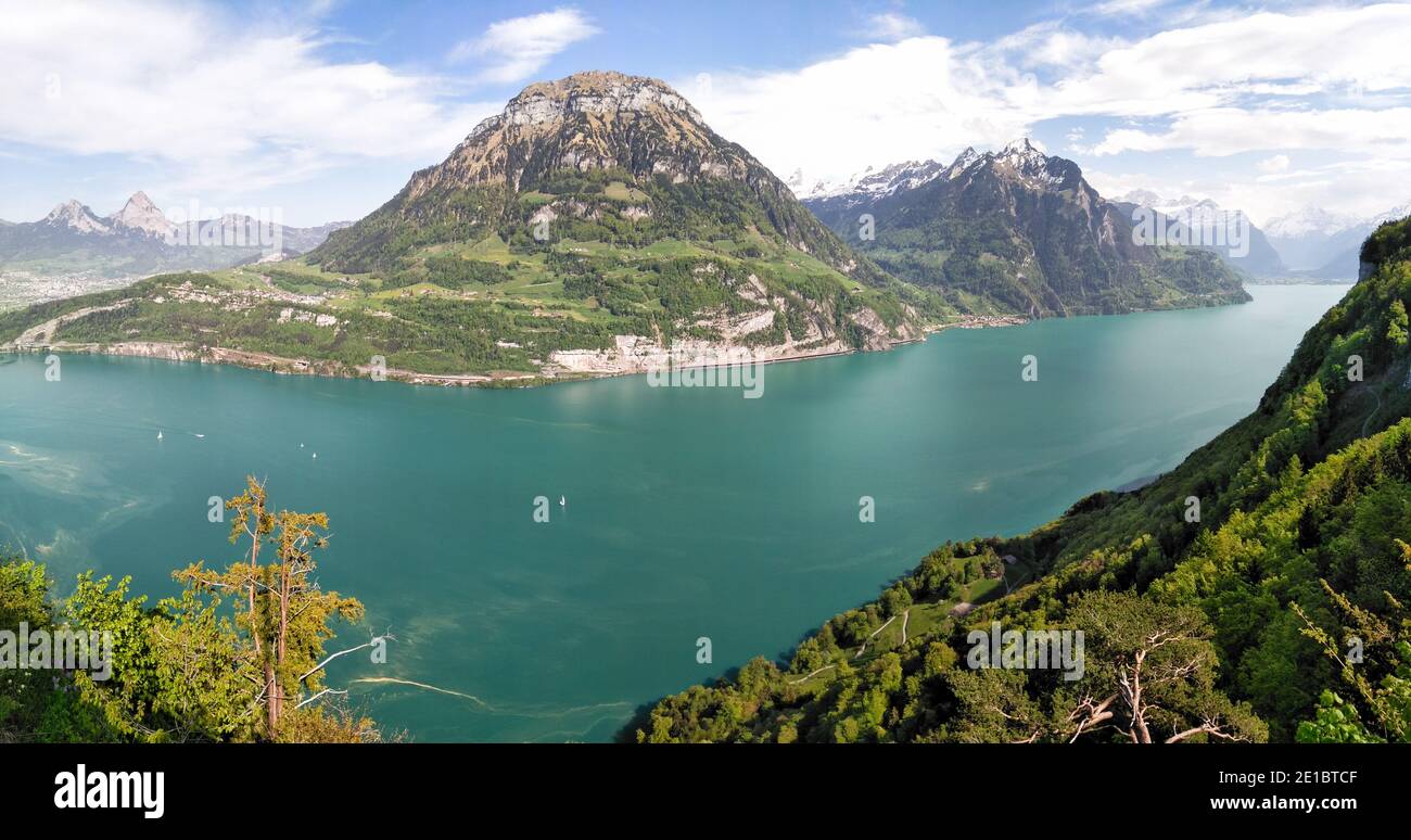 Ruetli, Schweiz: see der vier Kantone Stockfoto