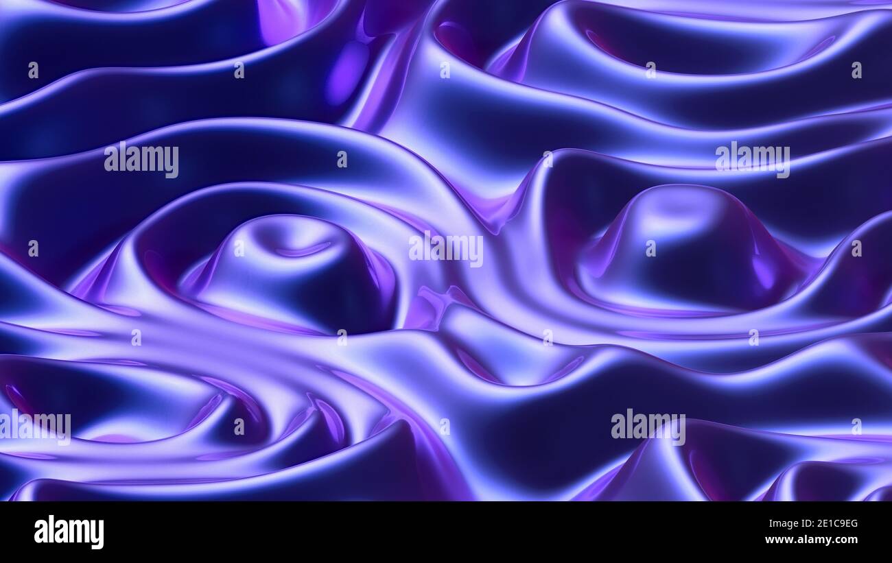 Moderne ultraviolette abstrakten Hintergrund mit flüssigem Schleim. Futuristischer Neonhintergrund. Flüssiges abstraktes Bannerdesign. 3D-Illustration, 3D-Rendering. Stockfoto