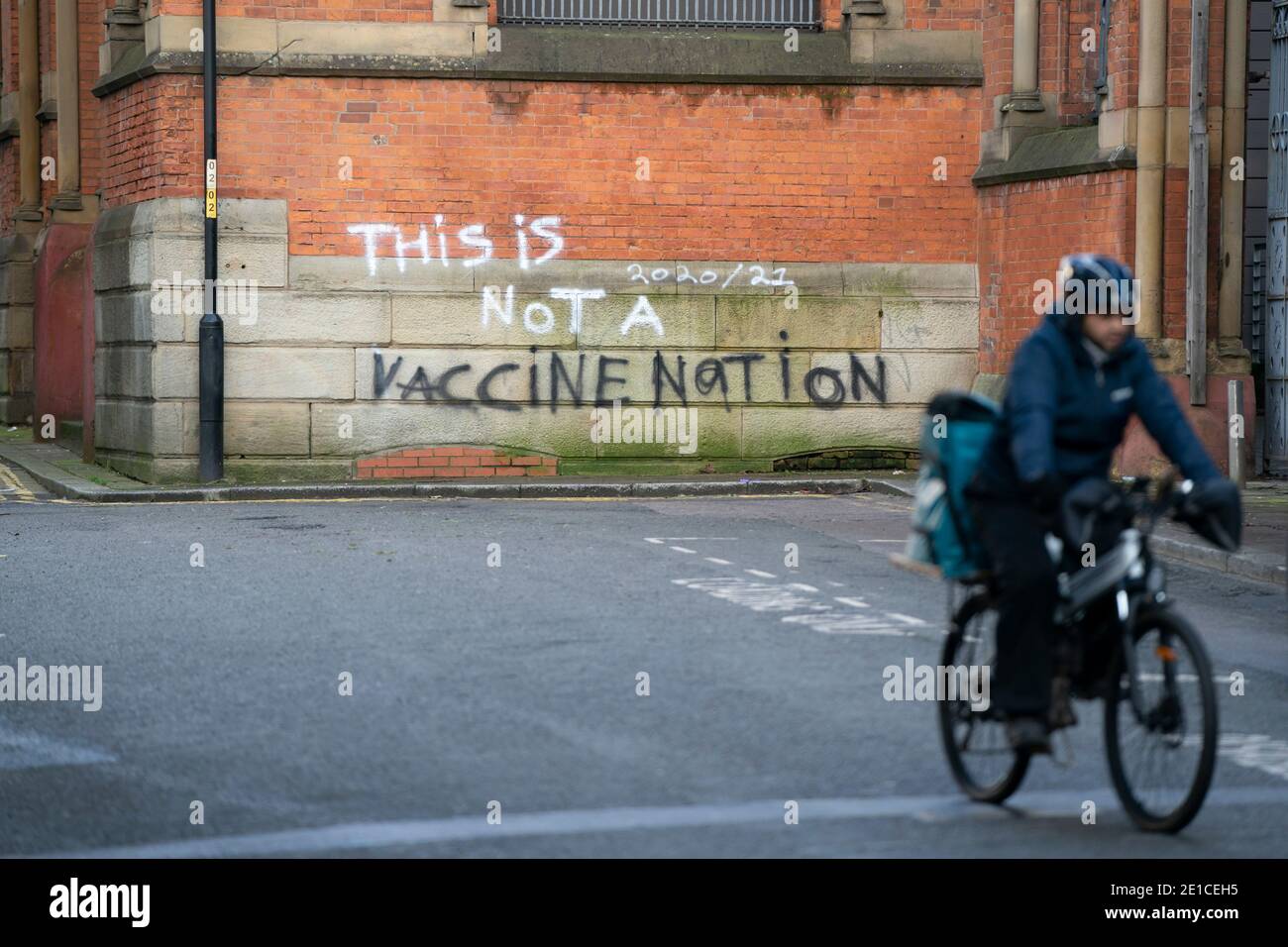 Manchester, Großbritannien. Januar 2021. Szenen im Zentrum von Manchester, als das Land in eine dritte nationale Sperre gegen das Coronavirus eintritt. Stockfoto