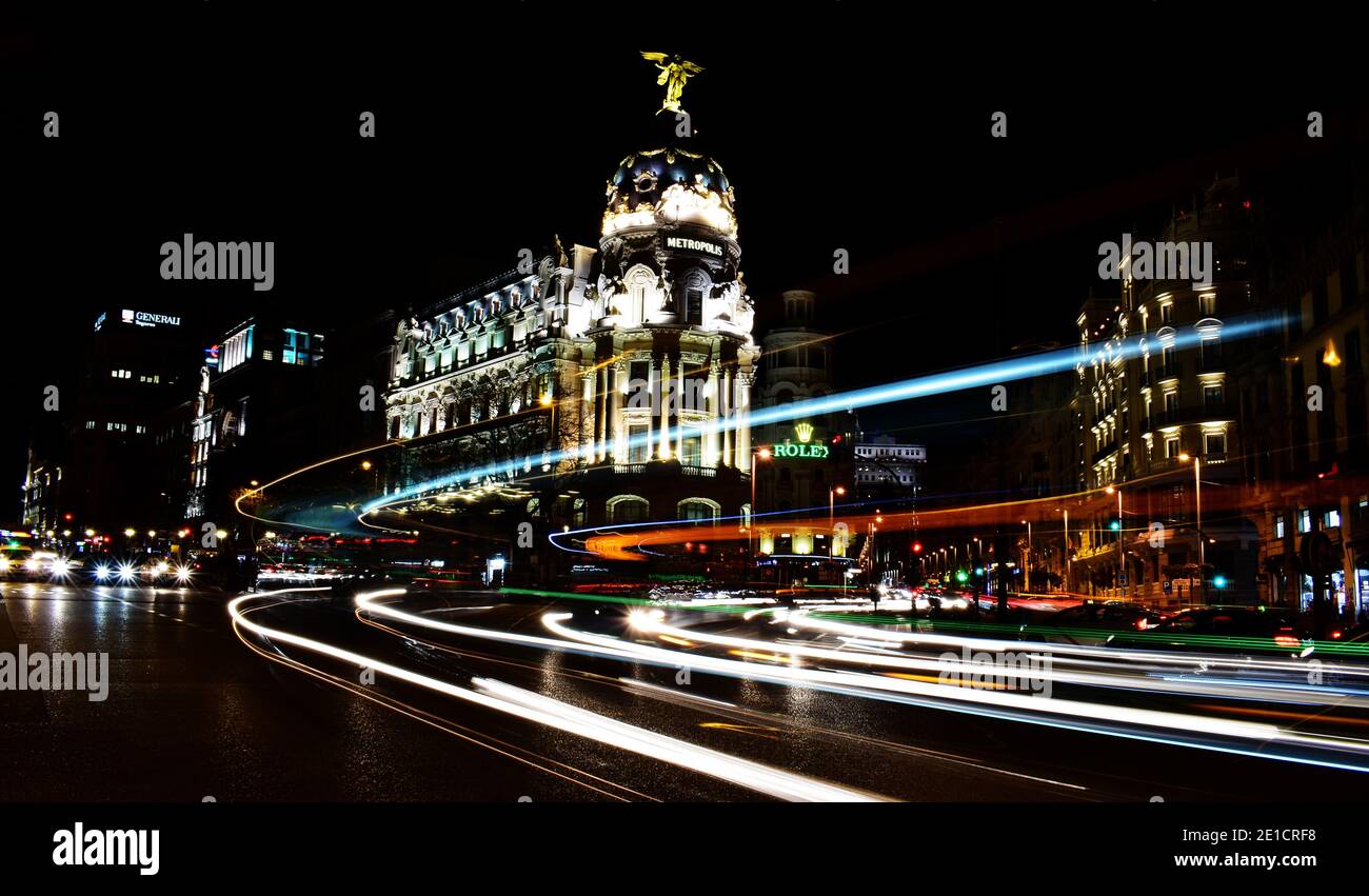Gran Vía de Madrid Stockfoto