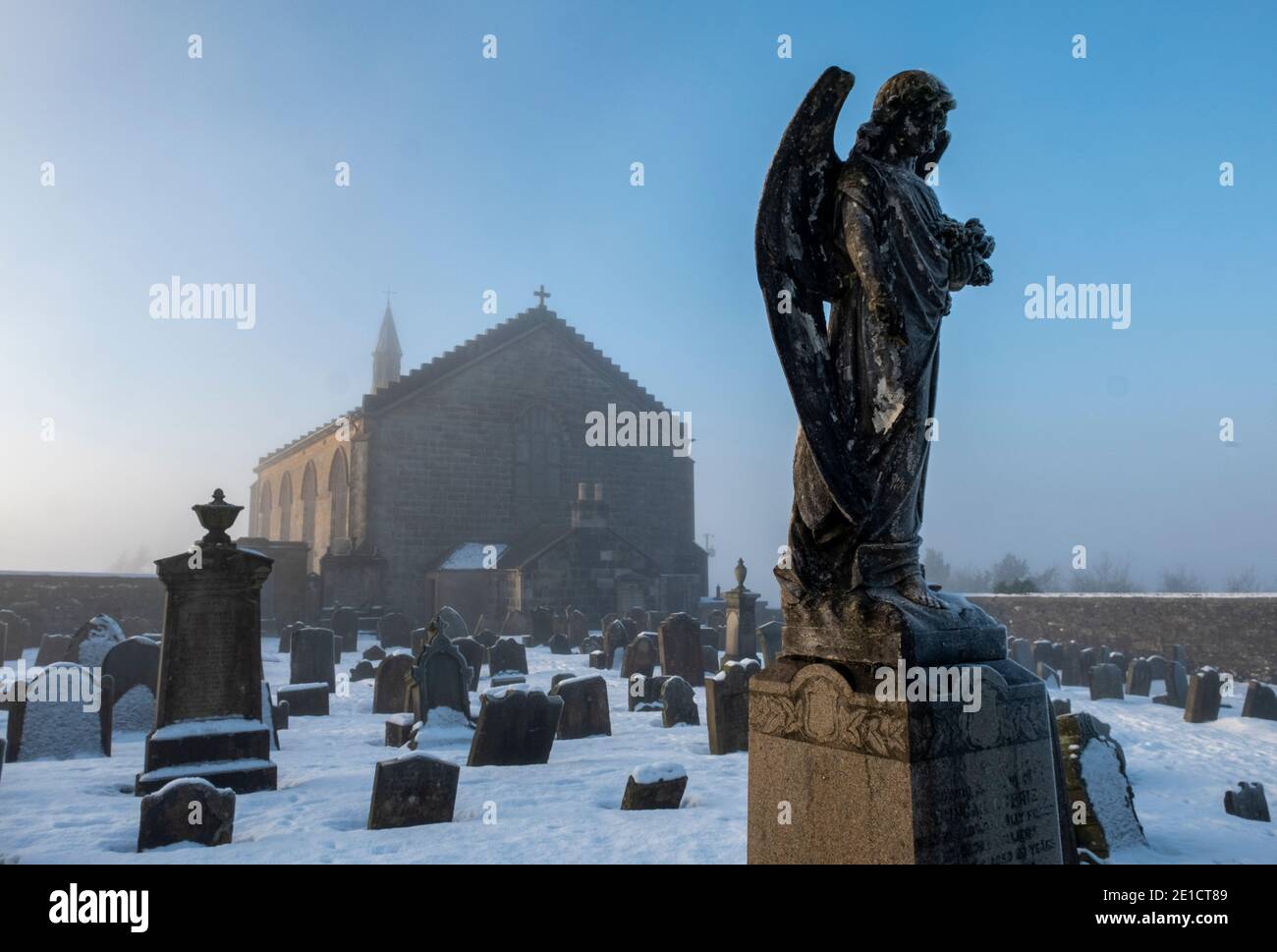 Kirk 'o Shotts Parish Church Friedhof, Salsburgh, North Lanarkshire, Schottland. Stockfoto