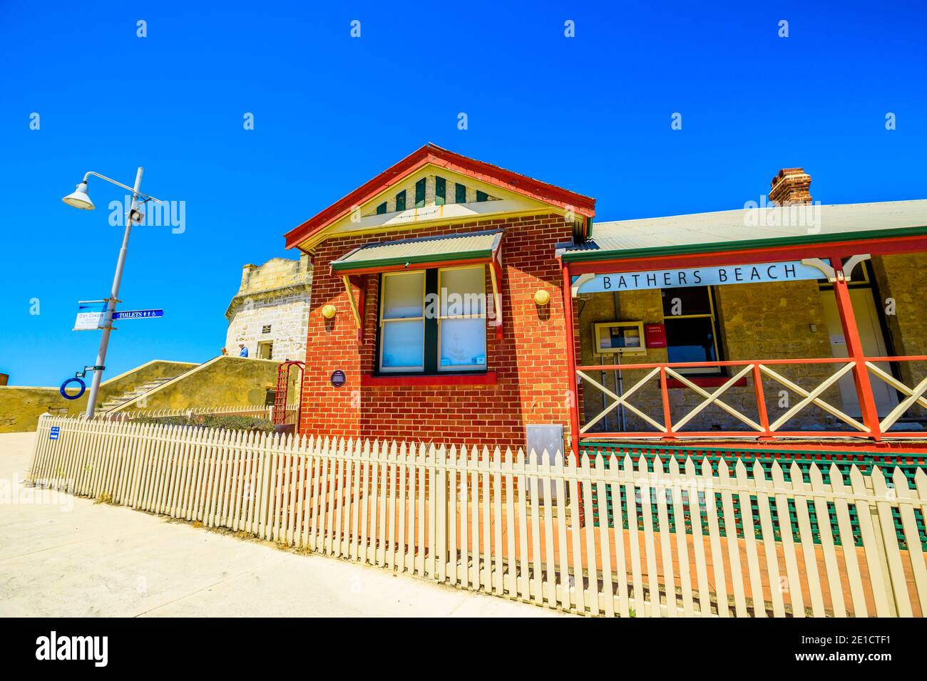 Fremantle, Western Australia, Australien - Jan 2, 2018: Bathers Beach House ist ein perth's einziges Strandrestaurant, Bar und Veranstaltungsraum in der Nähe Stockfoto