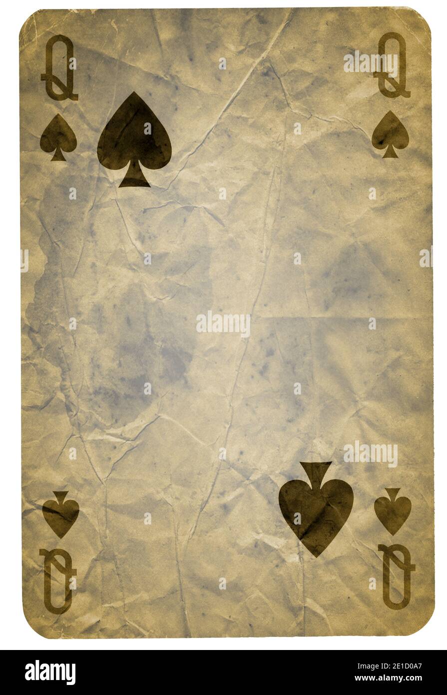 Vintage Spielkarten von Pik Anzug, isoliert auf weißem Hintergrund - hohe Qualität. XXL Stockfoto