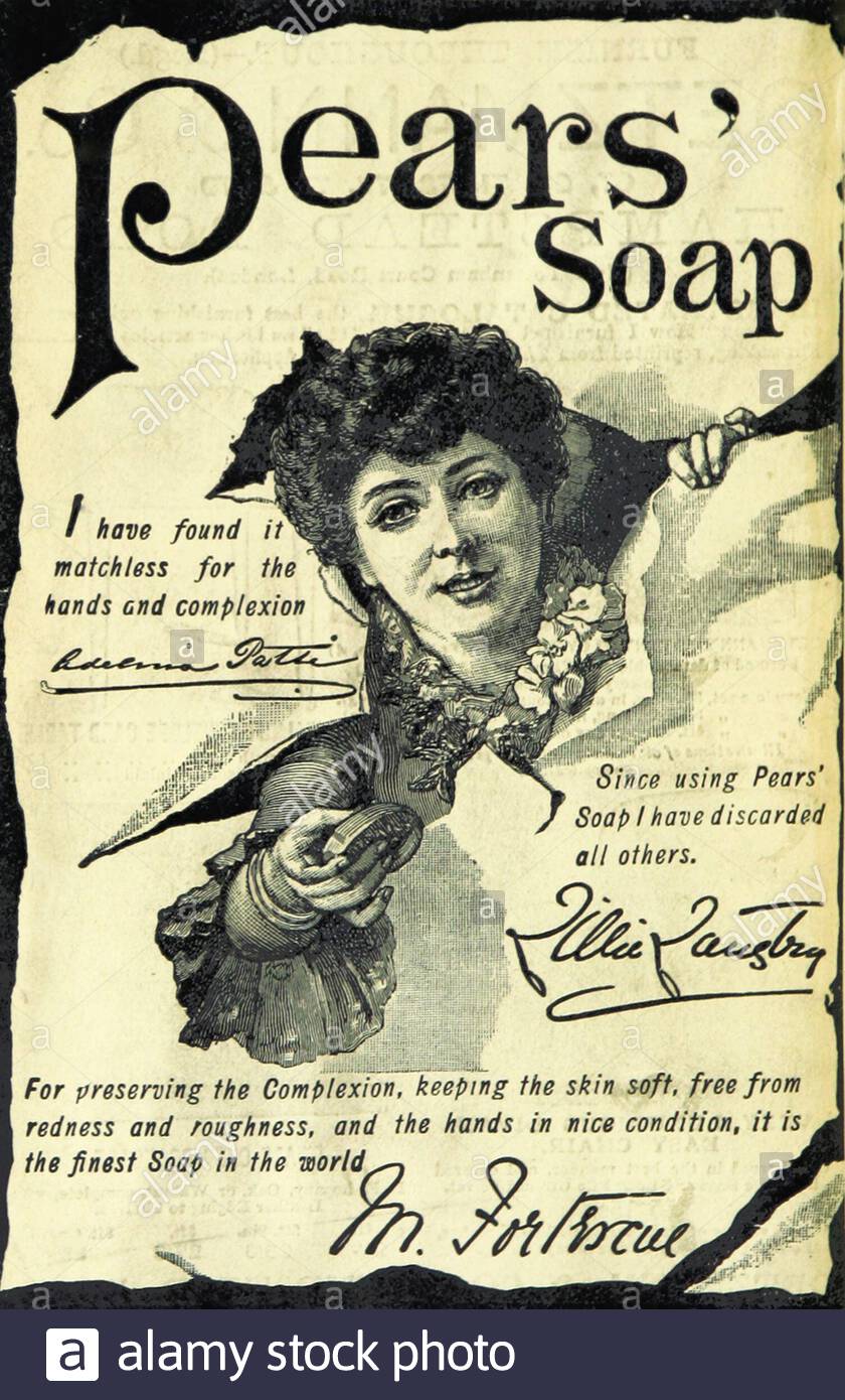 Viktorianische Ära, Birnen Seife, Vintage-Werbung von 1890 Stockfoto