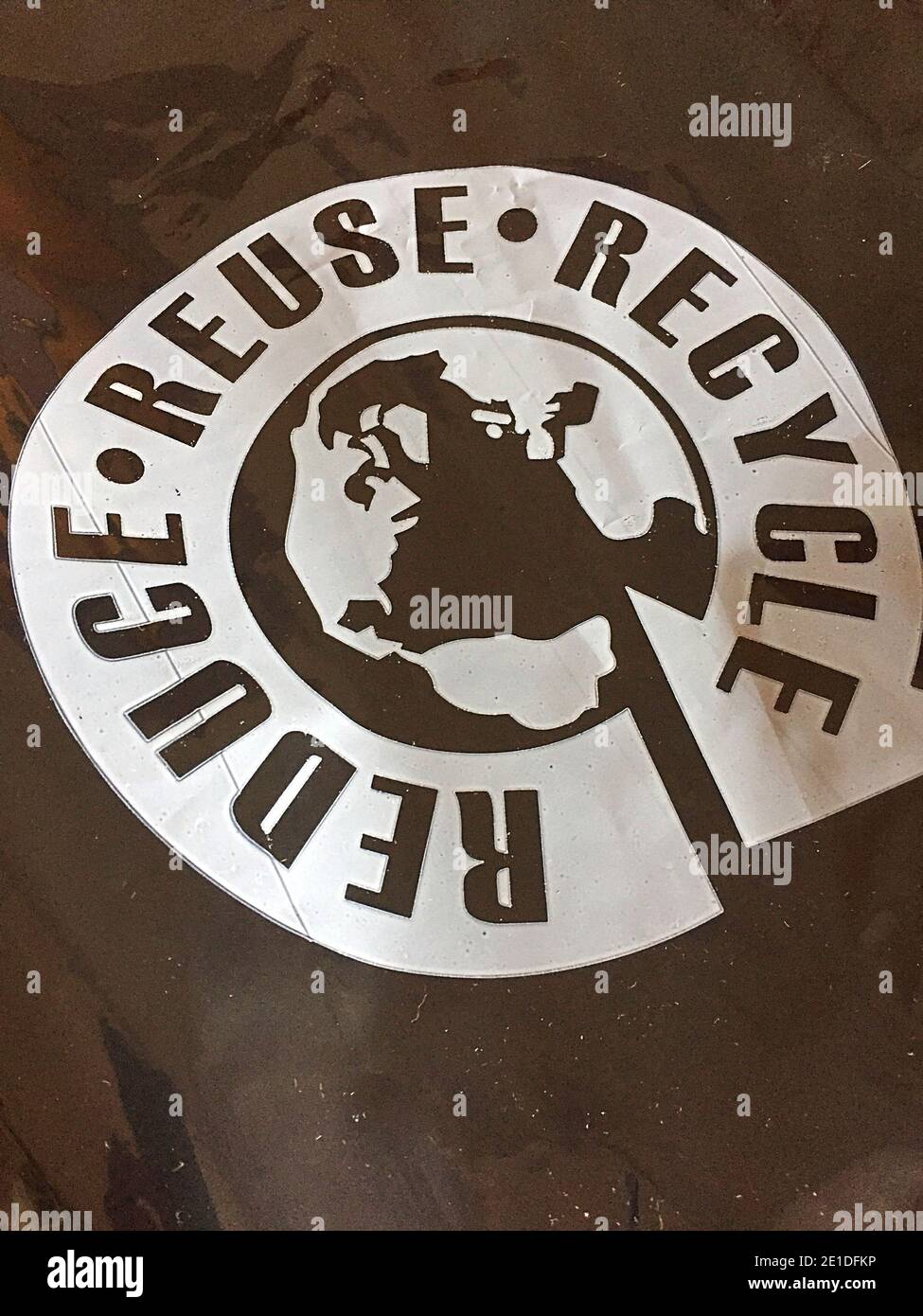 Wiederverwendbarer umweltfreundlicher Beutel „Reduce, Reuse, Recycle“, USA Stockfoto