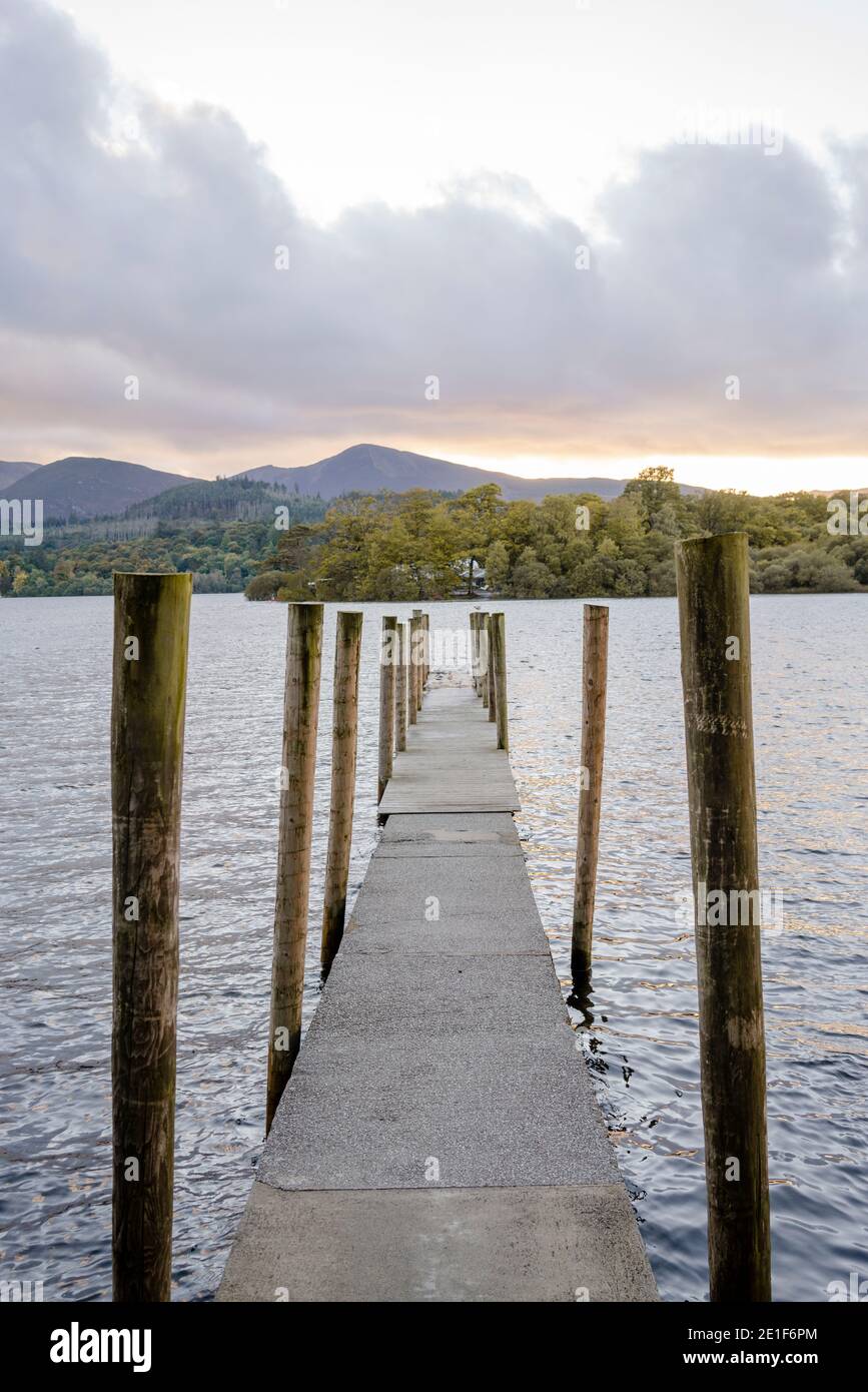 Legen Sie am Derwentwater See in Keswick, Großbritannien, an Stockfoto
