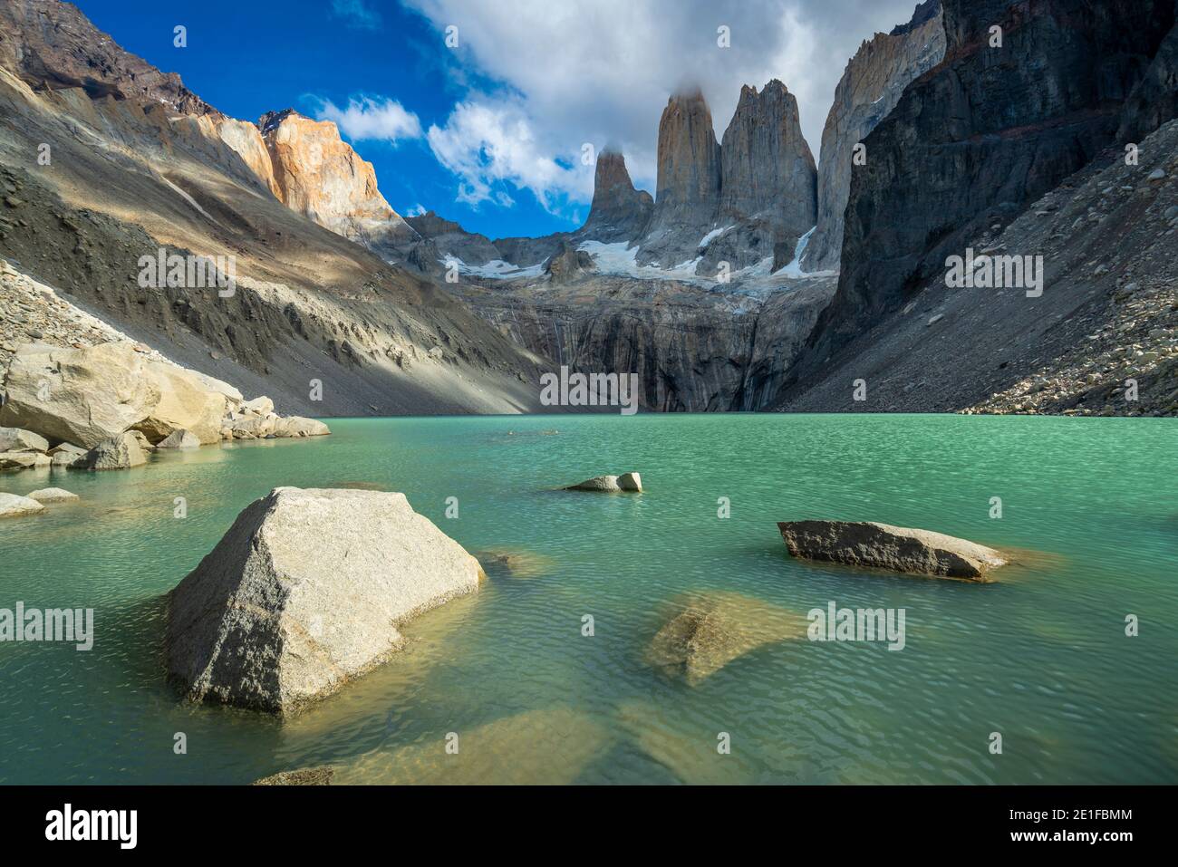 Aussichtspunkt Las Torres, Nationalpark Torres del Paine, Patagonien, Chile Stockfoto