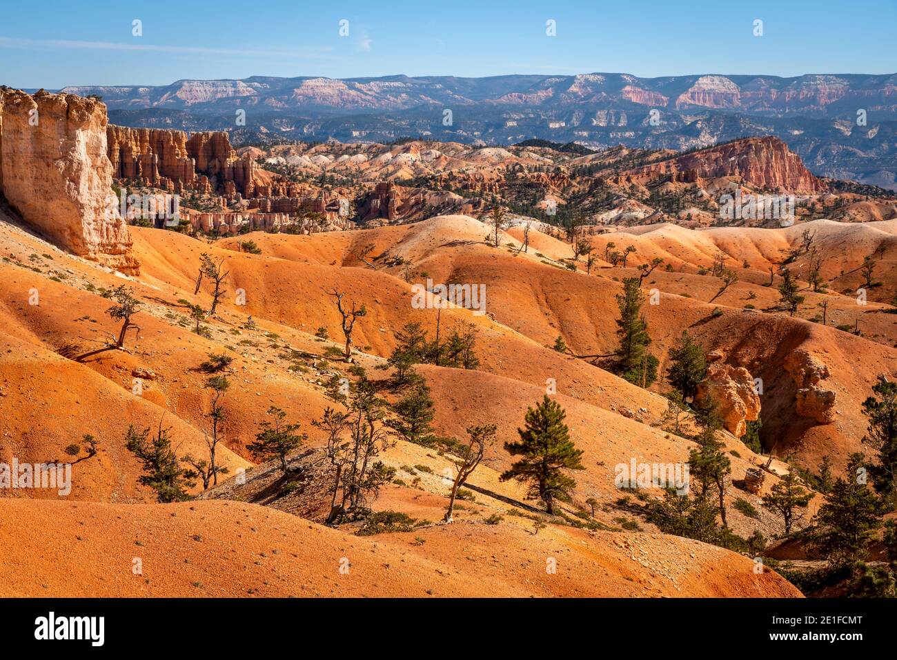 Malerische Aussicht auf Felsformationen vom Queens Garden Trail, Bryce Canyon National Park, Utah, USA Stockfoto