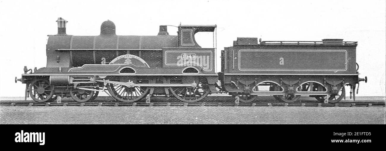 LNWR Webb 4-Zylinder-Verbundlokomotive 1942 (Howden, Boys' Book of Locomotives, 1907). Stockfoto