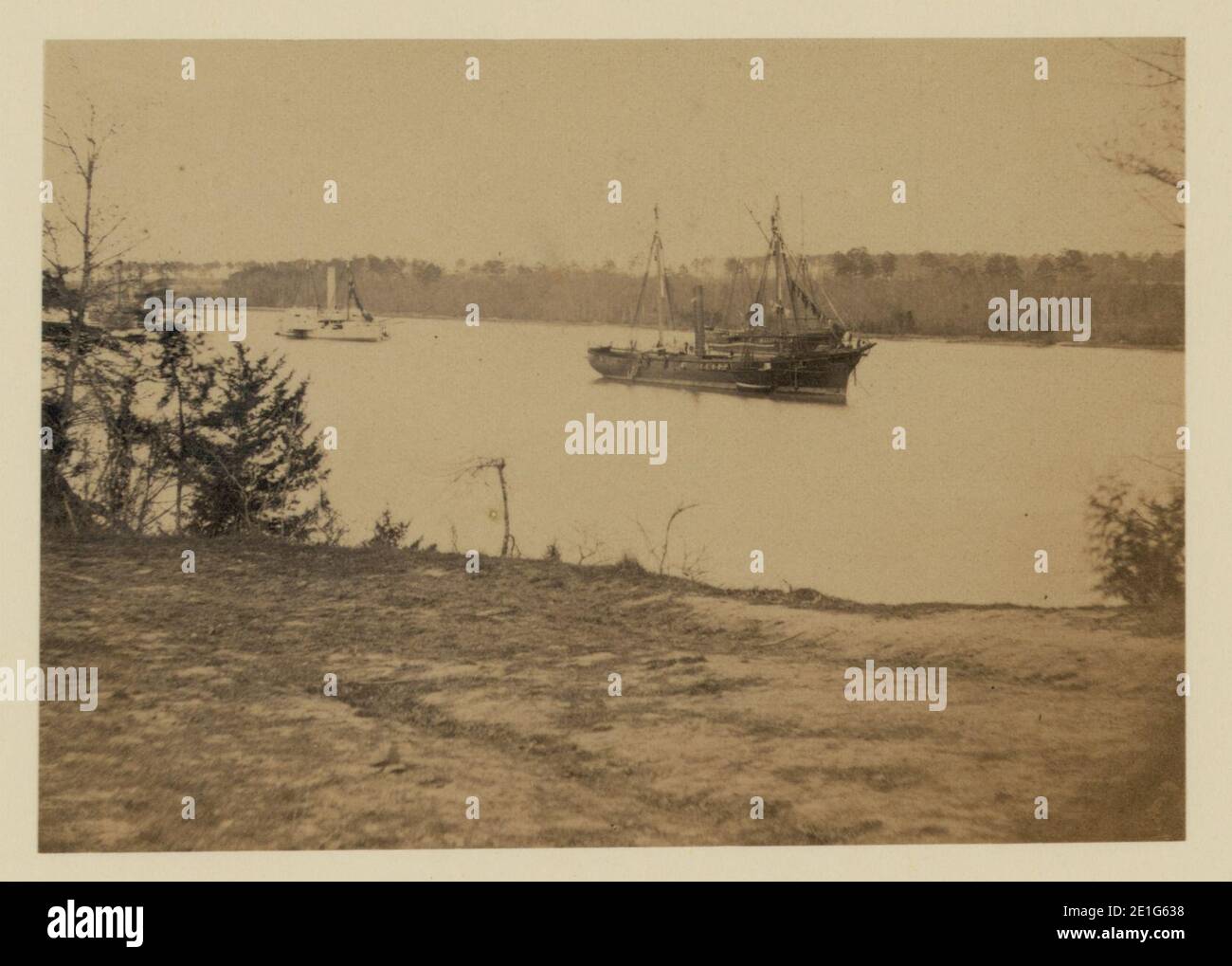 Auf der Suche nach James flussabwärts von niederländischen Gap Februar 1865 Stockfoto