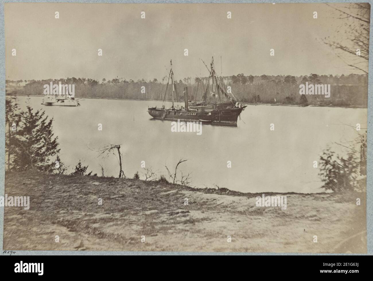 Auf der Suche nach James flussabwärts von niederländischen Gap Februar 1865 Stockfoto