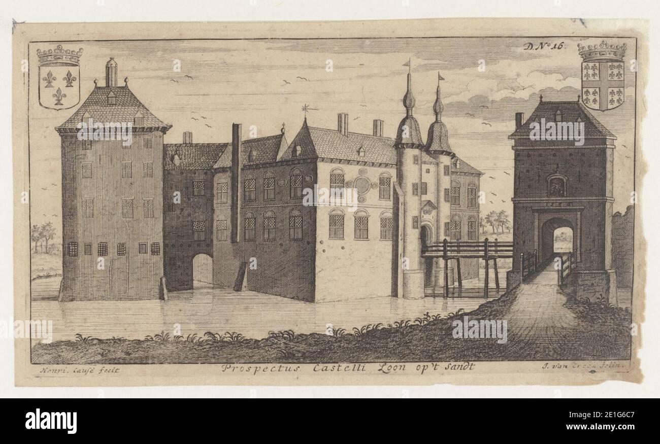 Loon op Zand Castle c 1700. Stockfoto