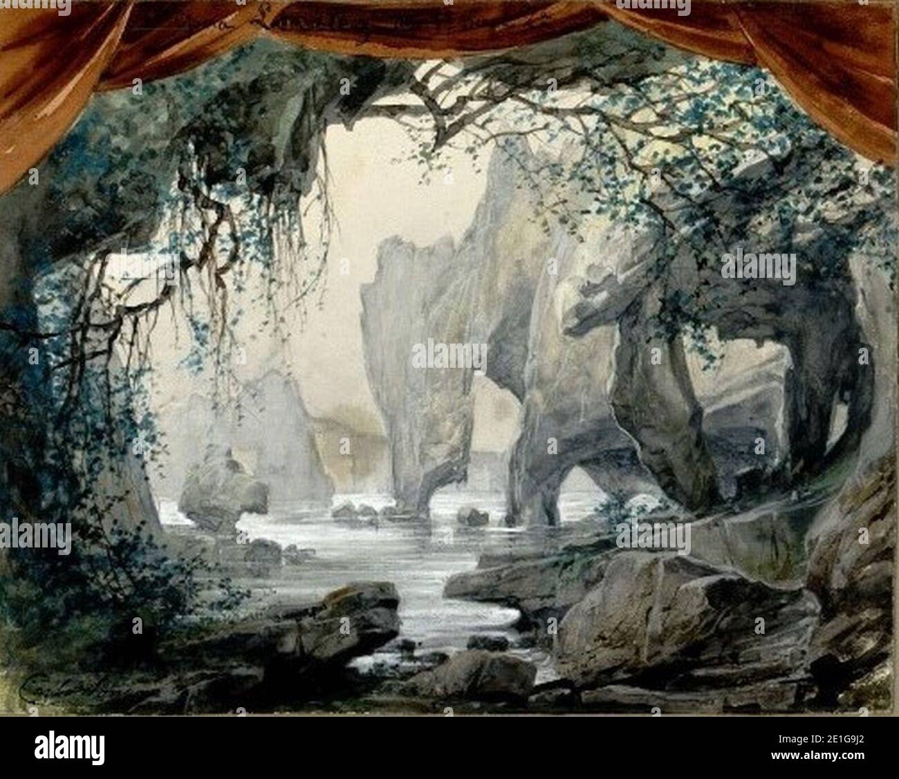 Loreley Stage Set, Akt 1, Szene 2. Stockfoto