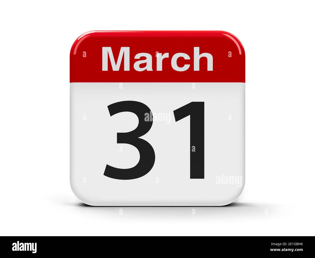 Kalender Web Button - der 31. März - World Backup Day, Cesar Chavez Day in USA, dreidimensionales Rendering, 3D Illustration Stockfoto
