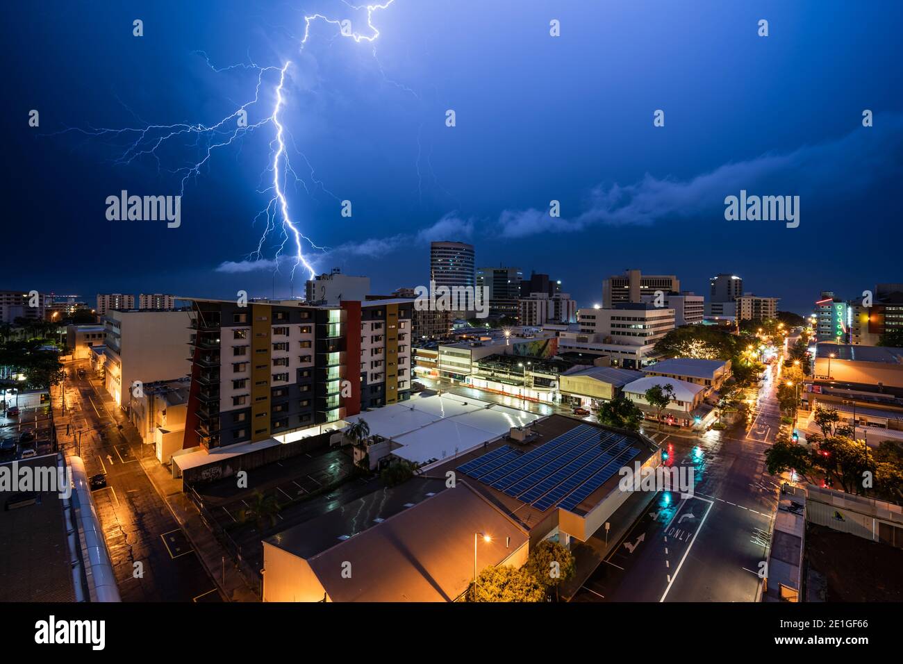 Blitzschlag in Darwin Stadt Stockfoto