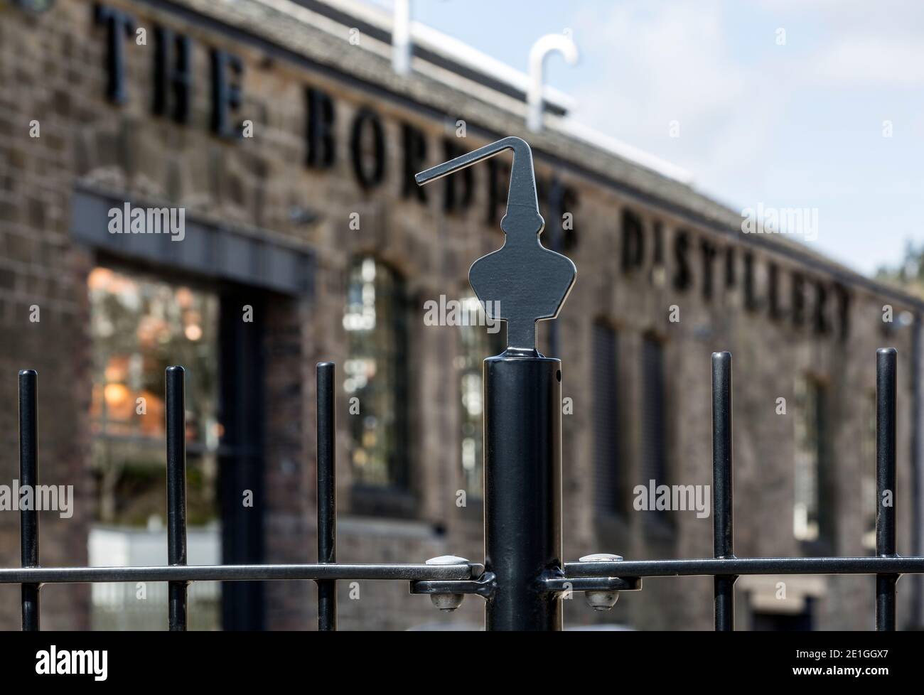 Außenansicht der Borders Distillery, Hawick, Schottland, Großbritannien. Gewinner des Architects Journal Retrofit Award 2018 und des Civic Trust Award 2019 Stockfoto