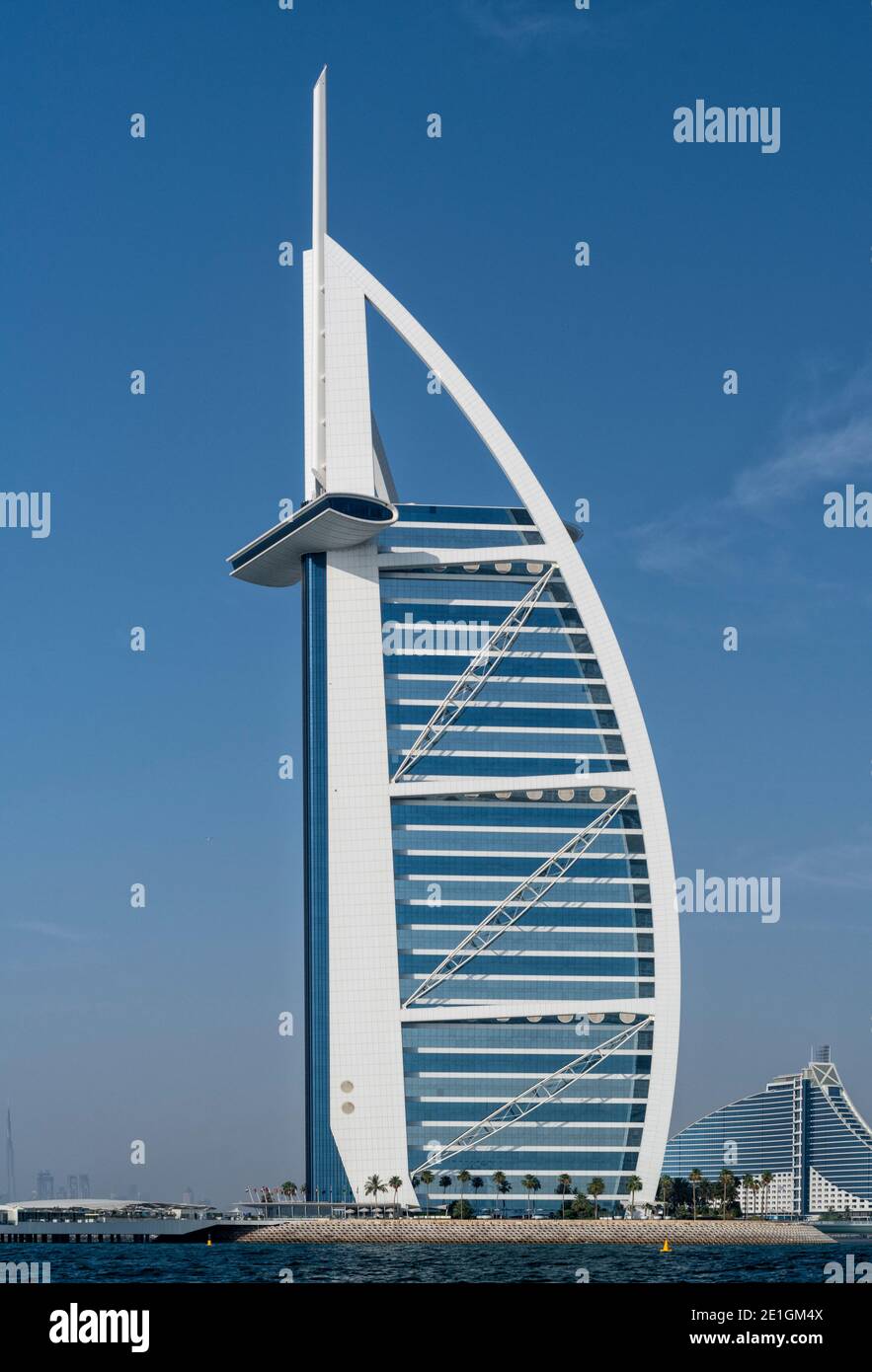 Außenansicht des Burj Al Arab Hotels in Dubai, VAE Stockfoto