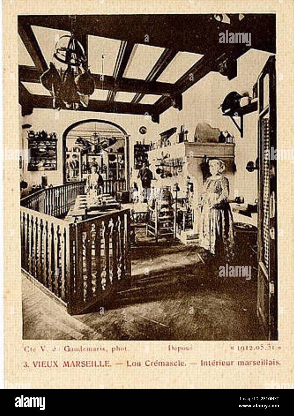 Lou Crémascle (la crémaillère) Intérieur marseillais 1912 Stockfoto
