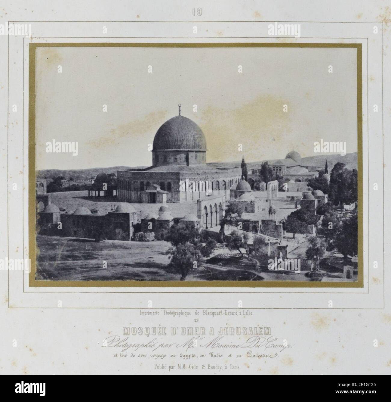 Louis Désiré Blanquart-Evrard, Album photographique de l'artiste et de l'amateur, planche 19, Mosquée d'Omar a Jérusalem. Stockfoto