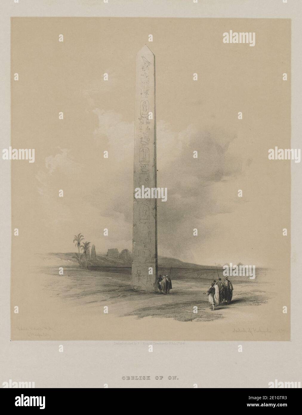 Louis Haghe (British, 1806-1885), F. G. Moon, 20 Threadneedle Street, London, David Roberts (British, 1796-1864) - Ägypten und Nubien, Band II, Obelisk of Heliopolis Stockfoto