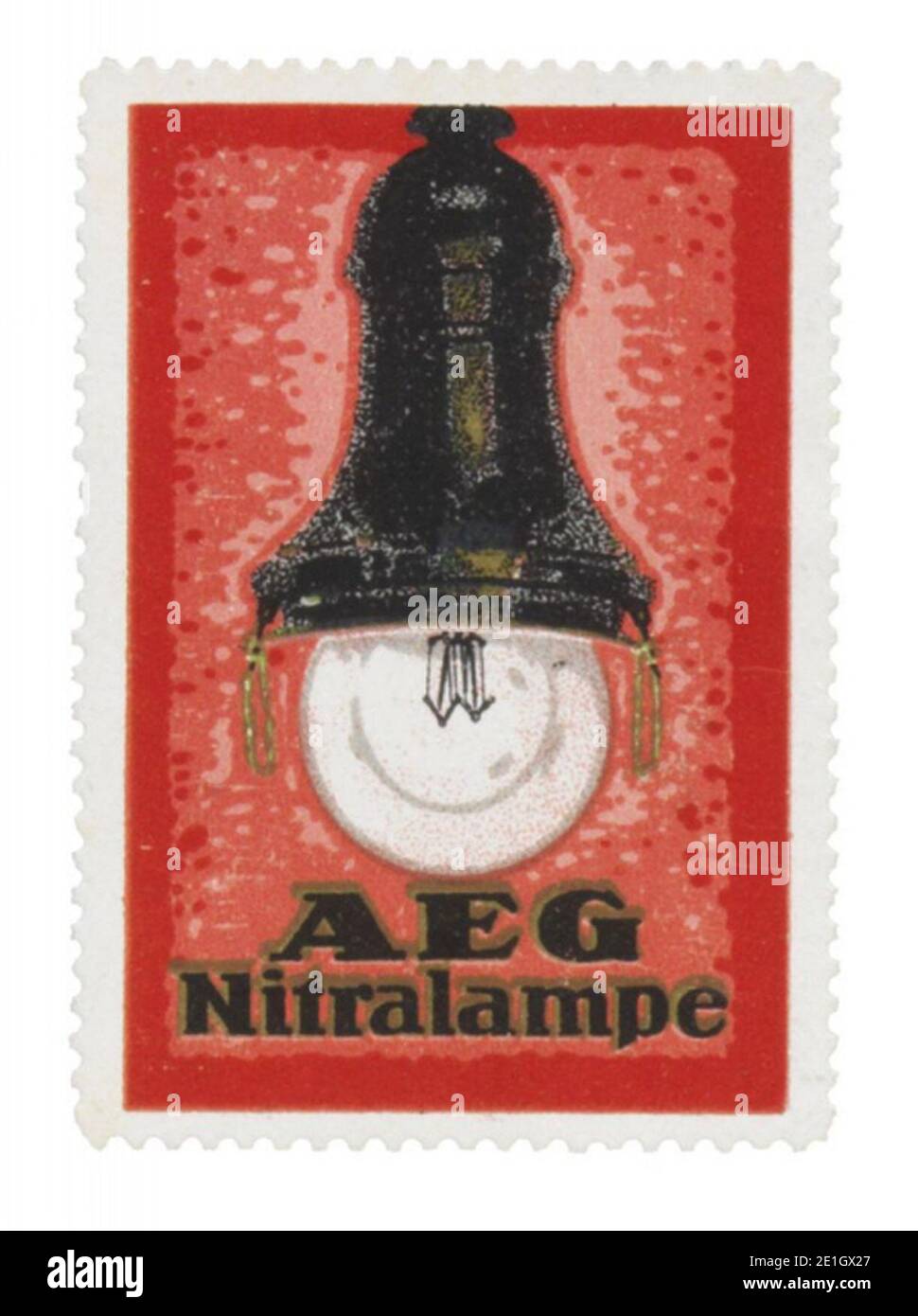 Louis Oppenheim, AEG Nitralampe, 1913, Plakatstempel, 5.2 x 3.6 cm. Stockfoto