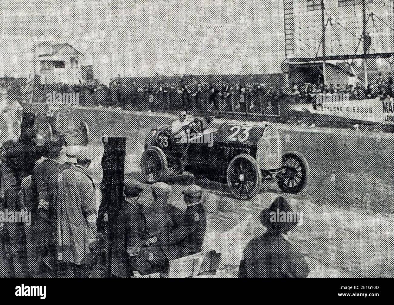 Louis Wagner Devant les Stands, Grand Prix de l'ACF 1912. Stockfoto