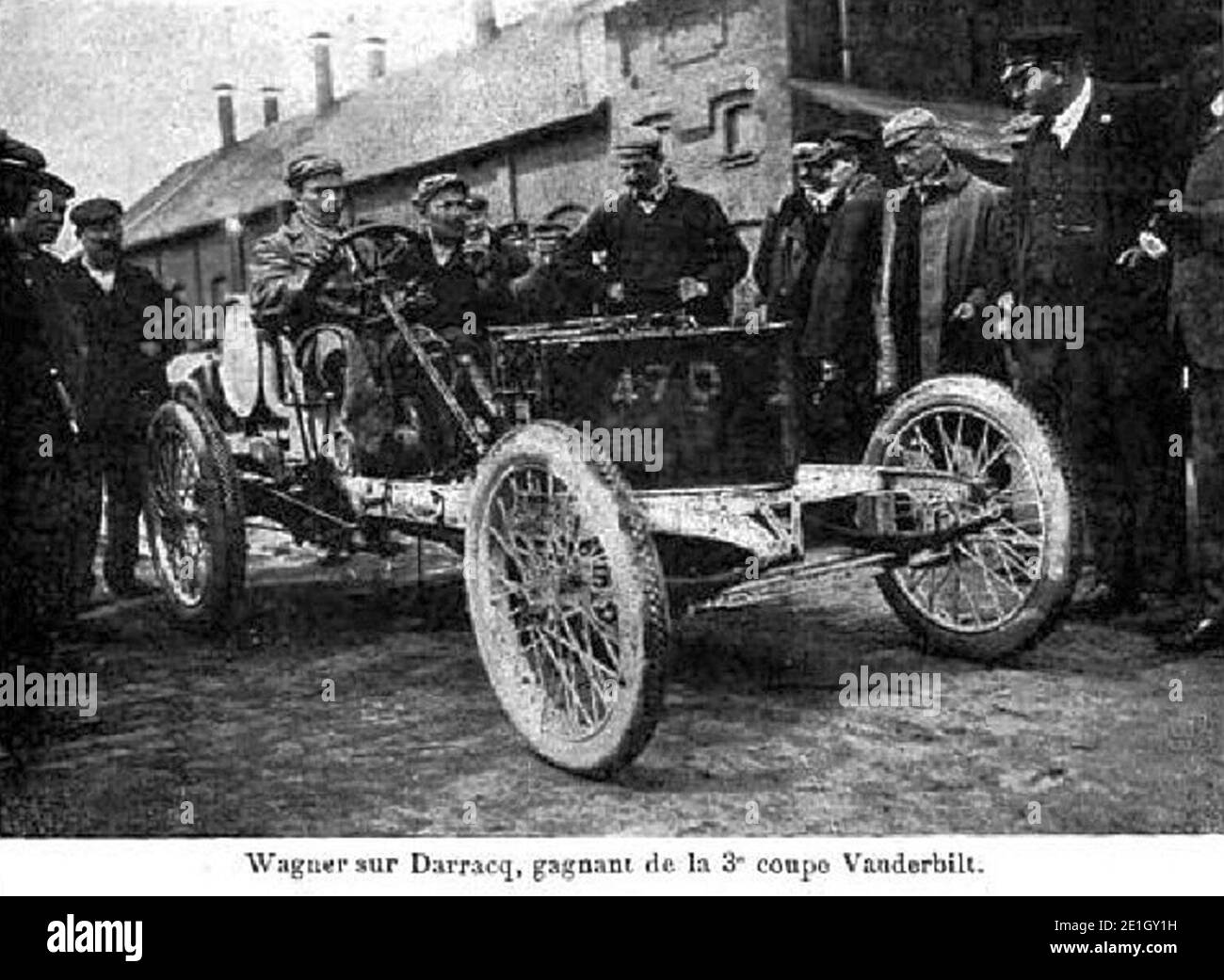 Louis Wagner sur Darracq, Gagnant de la troisième Coupe Vanderbilt 1906. Stockfoto