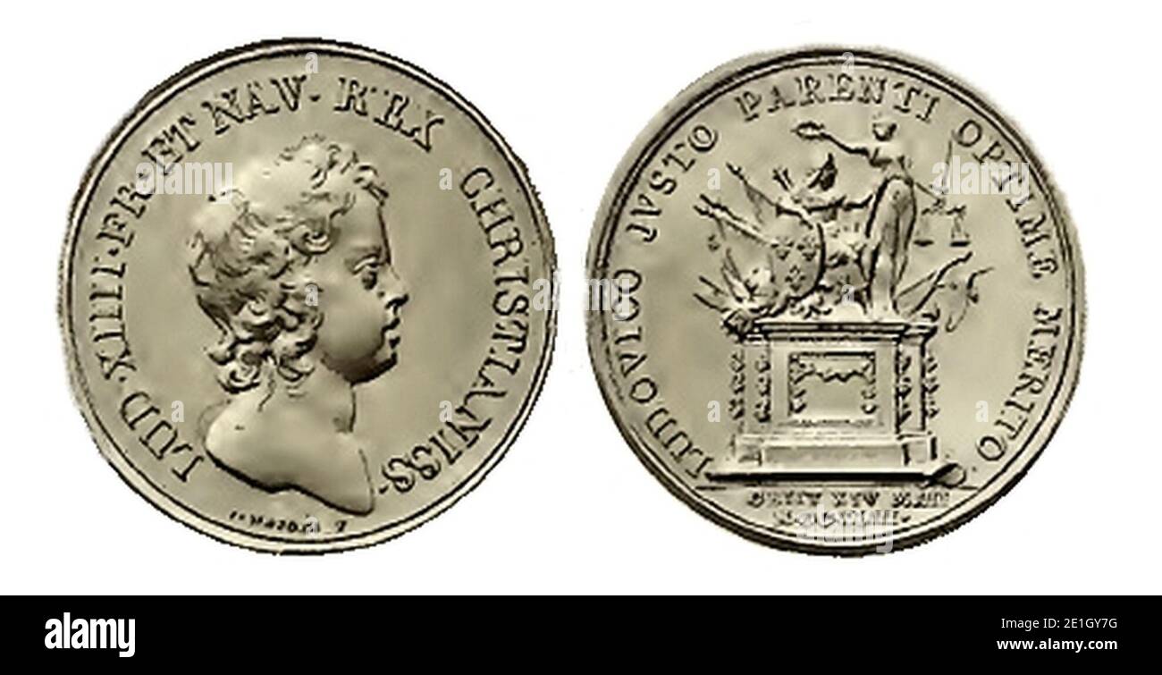 Louis XIV mort de Louis XIII 1643 imp nat. 1900. Stockfoto