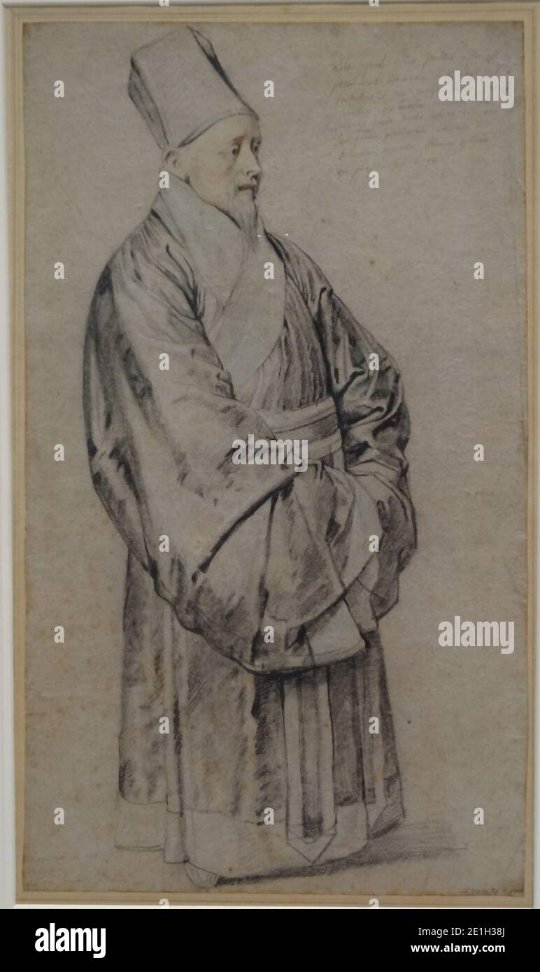 Louvre-Lens - L'Europe de Rubens - 088 - Nicolas Trigault en costume chinois. Stockfoto