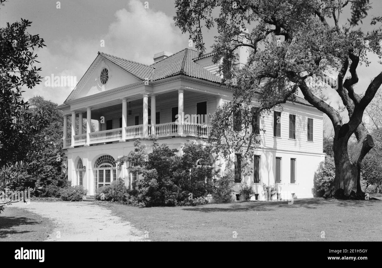 Lowndes Grove (Haus), Saint Margaret Street & Sixth Avenue, Charleston (Charleston County, South Carolina). Stockfoto