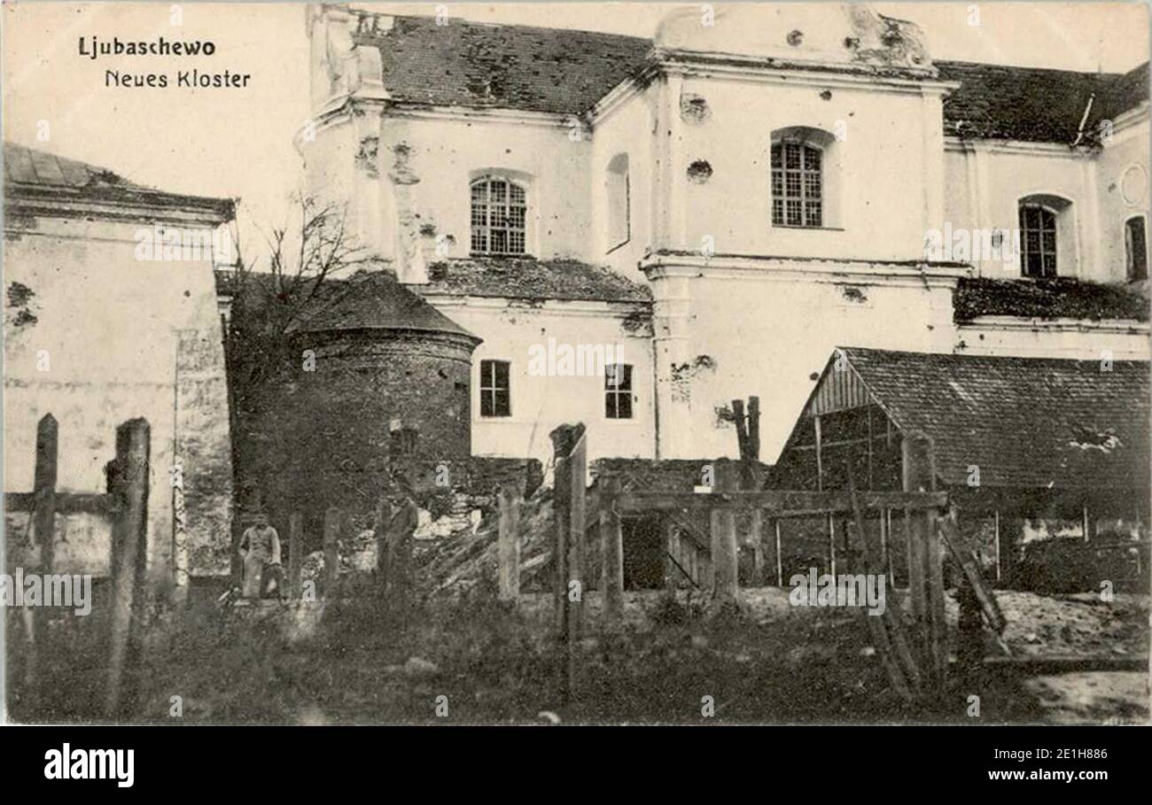 Lubiašoŭ, Klaštarnaja, Pijarski. Любяшоў, Кляштарная, Піярскі (1917) (2) 1. Любяшоў, Кляштарная, Піярскі (1917) (2). Stockfoto