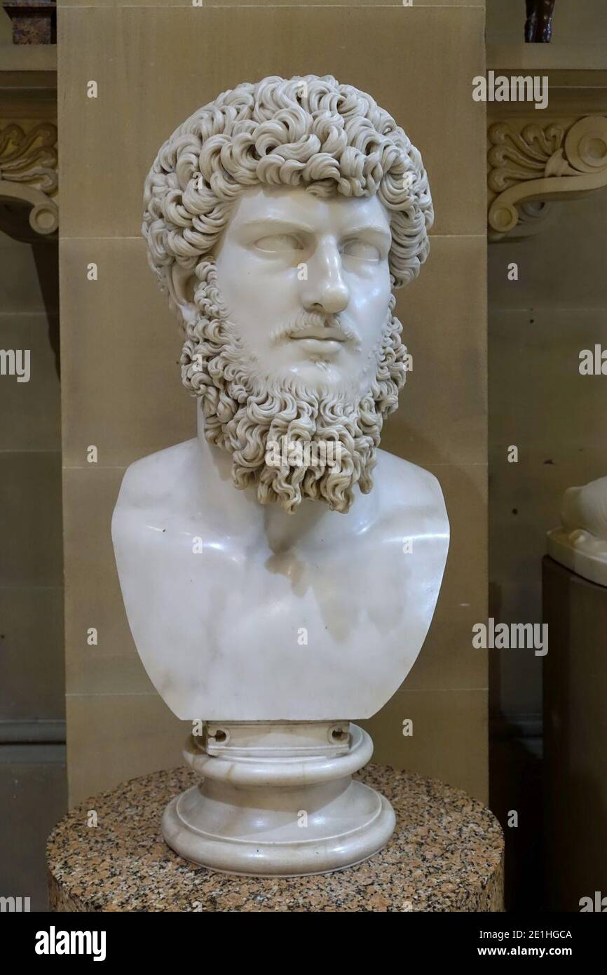 Lucius Verus, nach der antiken Kopie des 19. Jahrhunderts, Marmor Stockfoto