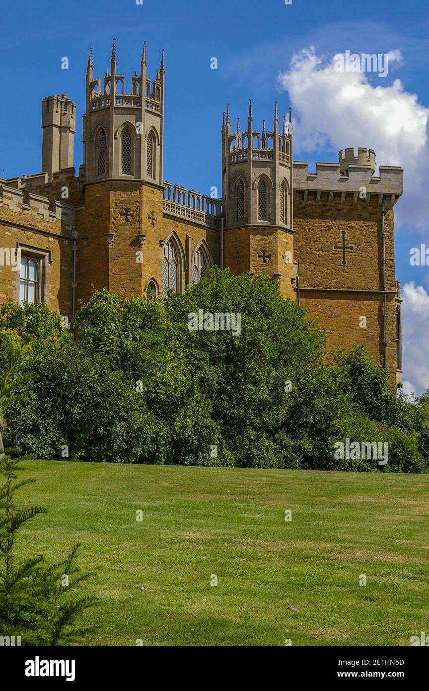 Belvoir Castle (ausgesprochen Beaver Castle oder Beever Castle), ein englisches Herrenhaus, Leicestershire, Großbritannien Stockfoto