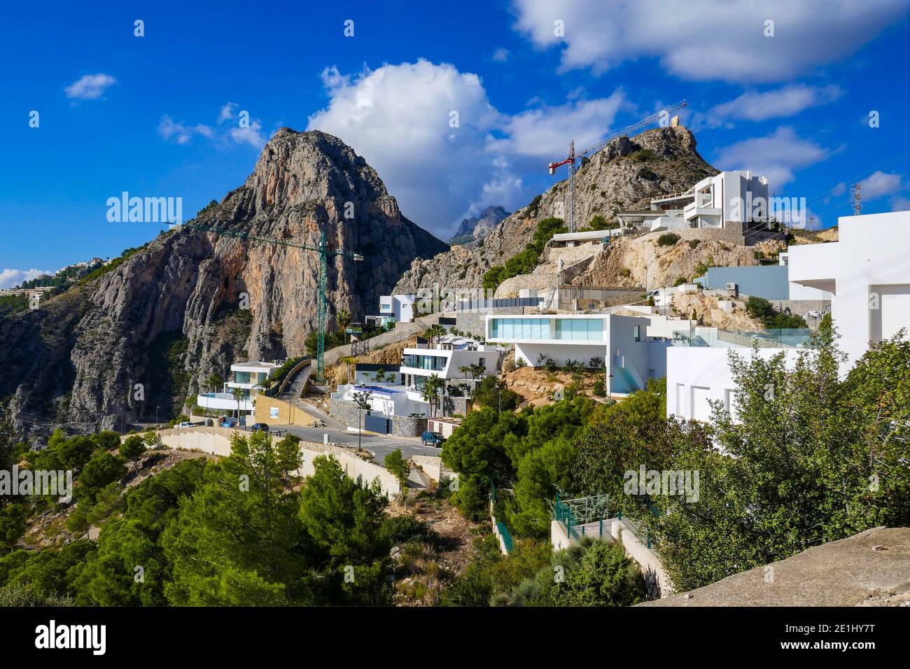 Bau von hochwertigen Häusern, Wohnungen, Mascarat, Costa Blanca, Provinz Valencia, Spanien, EU, Europa Stockfoto