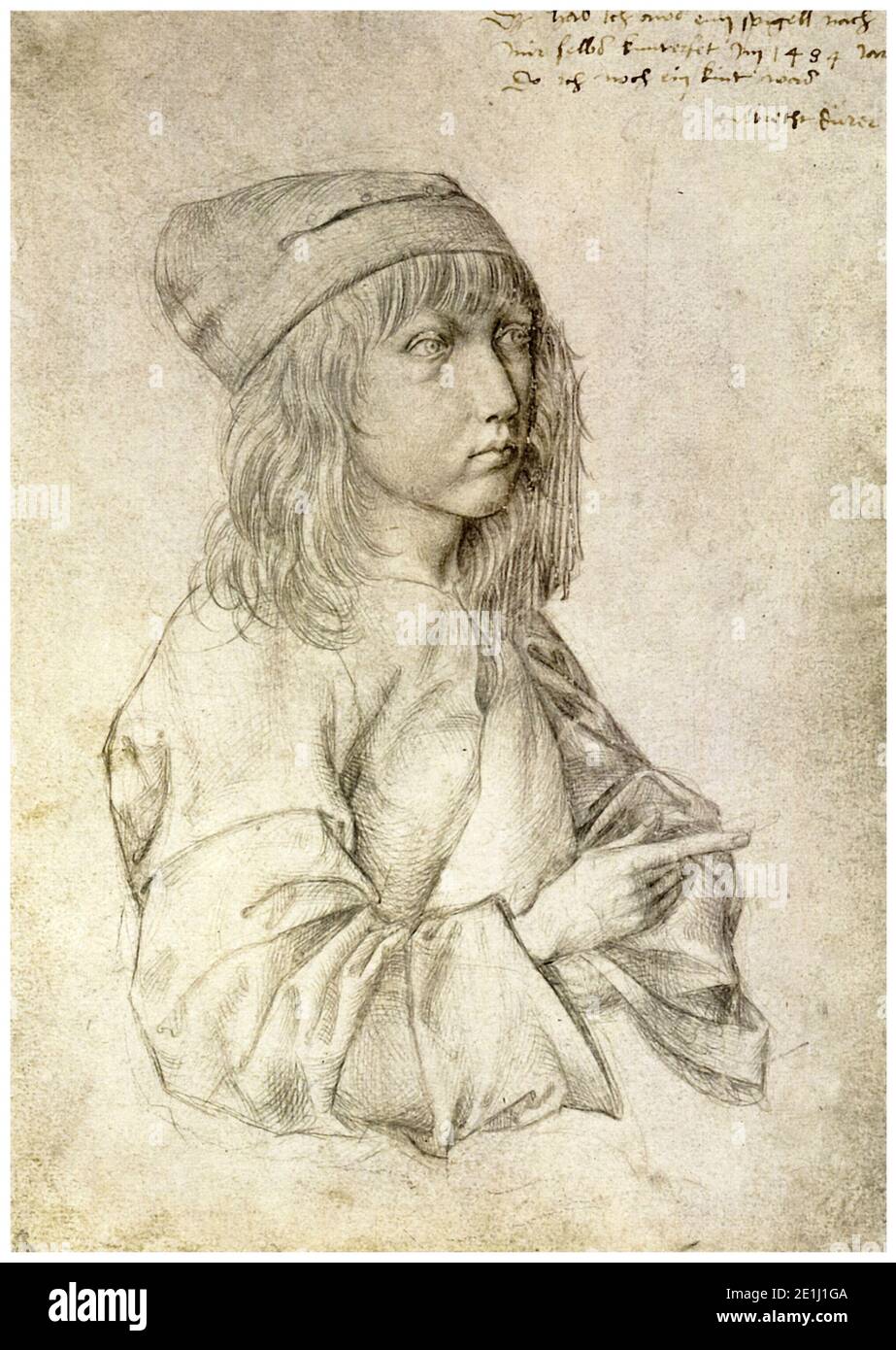 Albrecht Dürer, Selbstporträt im Alter von dreizehn Jahren, Zeichnung, 1484 Stockfoto