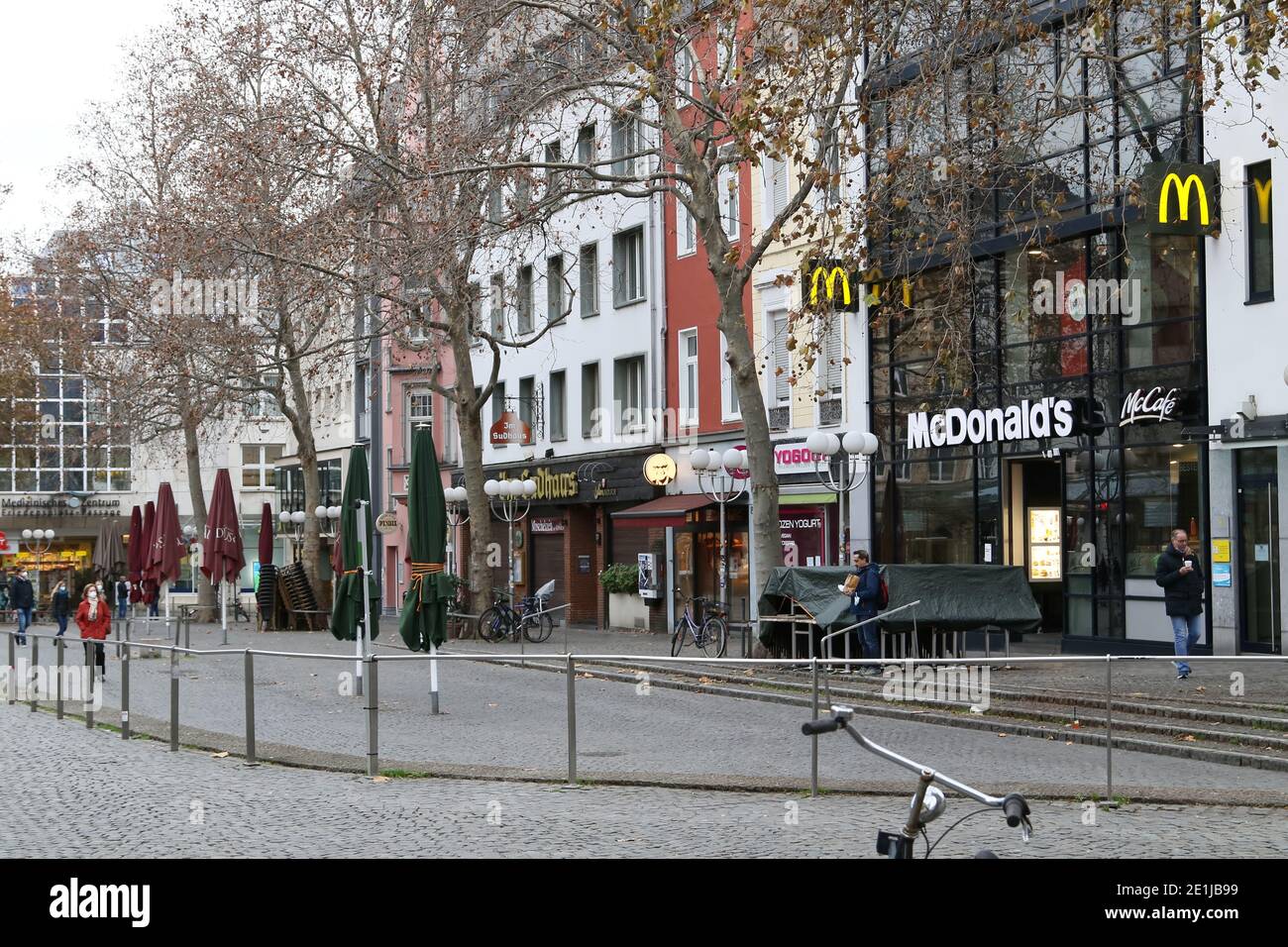 Leere Stadt Bonn während der Corona-Sperre Stockfoto