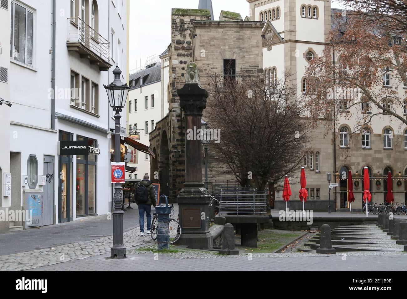 Leere Stadt Bonn während der Corona-Sperre Stockfoto