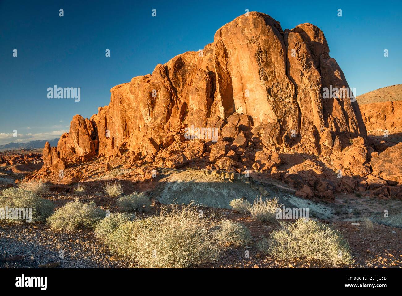 Weißen Kuppeln Road, Felsformationen aus Sandstein im Valley of Fire State Park, Mojave-Wüste, Nevada, USA Stockfoto
