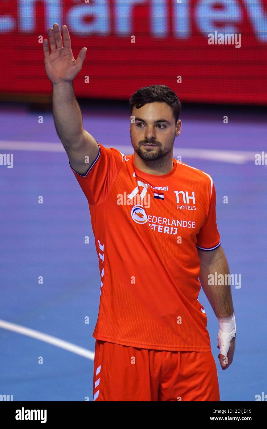 ALMERE, NIEDERLANDE - 6. JANUAR: Dani Baijens #77 der Niederlande während der Europameisterschaft Qualifikationsspiel zwischen den Niederlanden und Slowenen Stockfoto