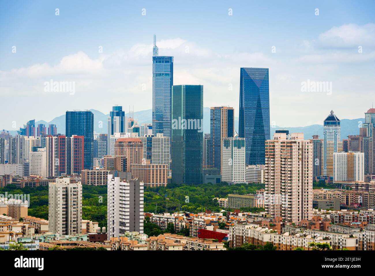 Shenzhen, China Downtown City Skyline. Stockfoto