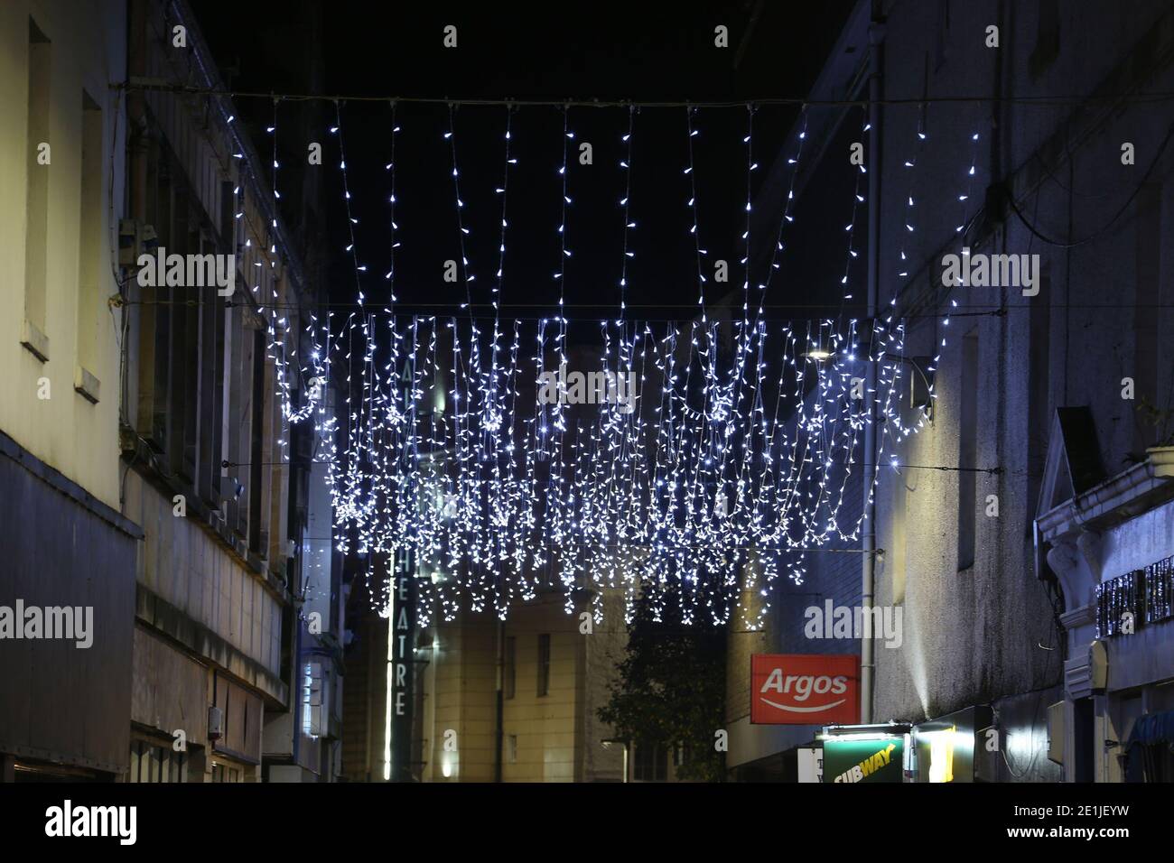 Ayr, Ayrshire, Schottland, Großbritannien. Weihnachtsbeleuchtung und Dekoration Stockfoto