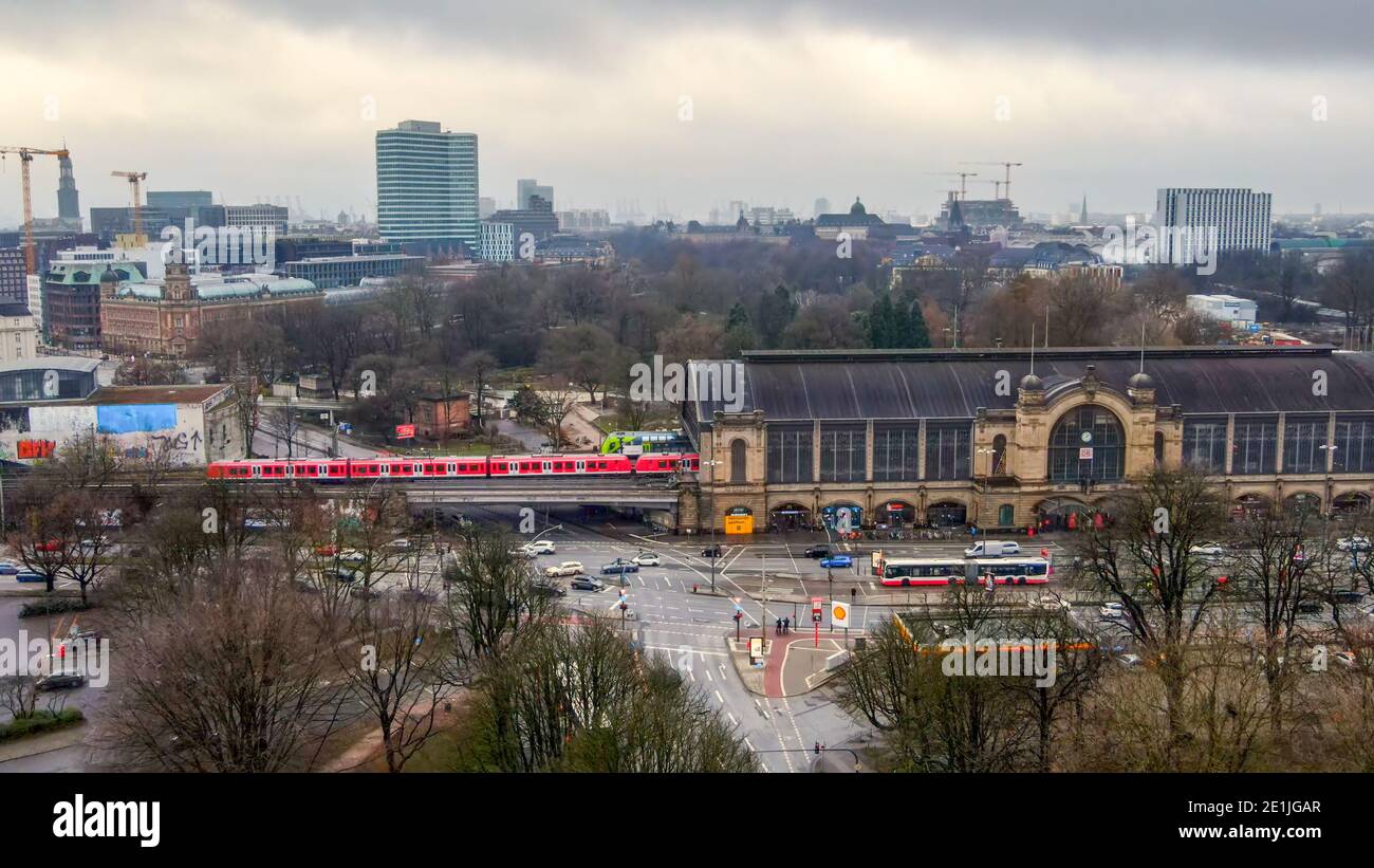 Bahnhof Hamburg Dammtor von oben Stockfoto