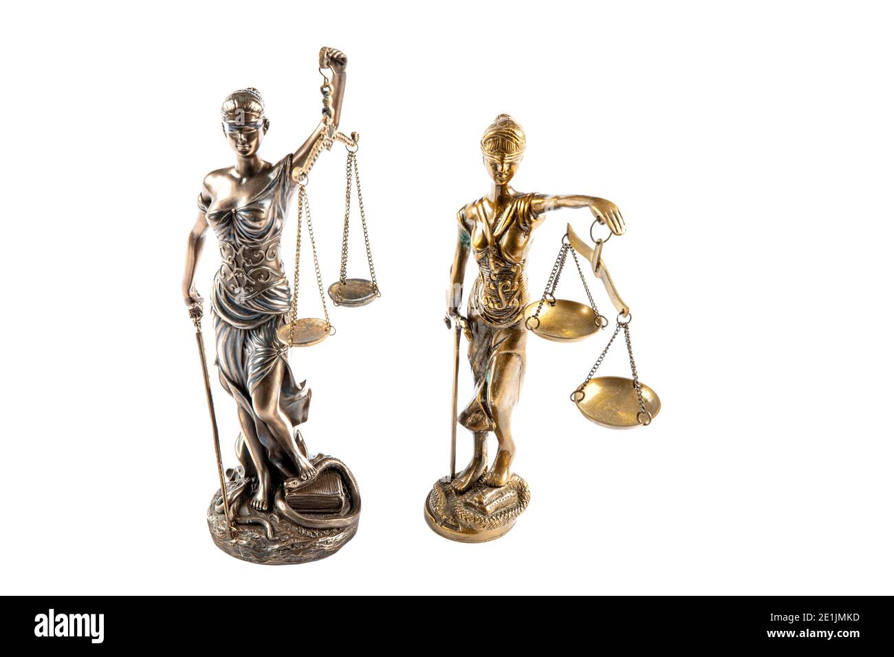 Die Statue der Gerechtigkeit - Lady Justice oder Iustitia / Justitia die römische Göttin der Gerechtigkeit. Rechtsrecht Konzept Bild. Stockfoto