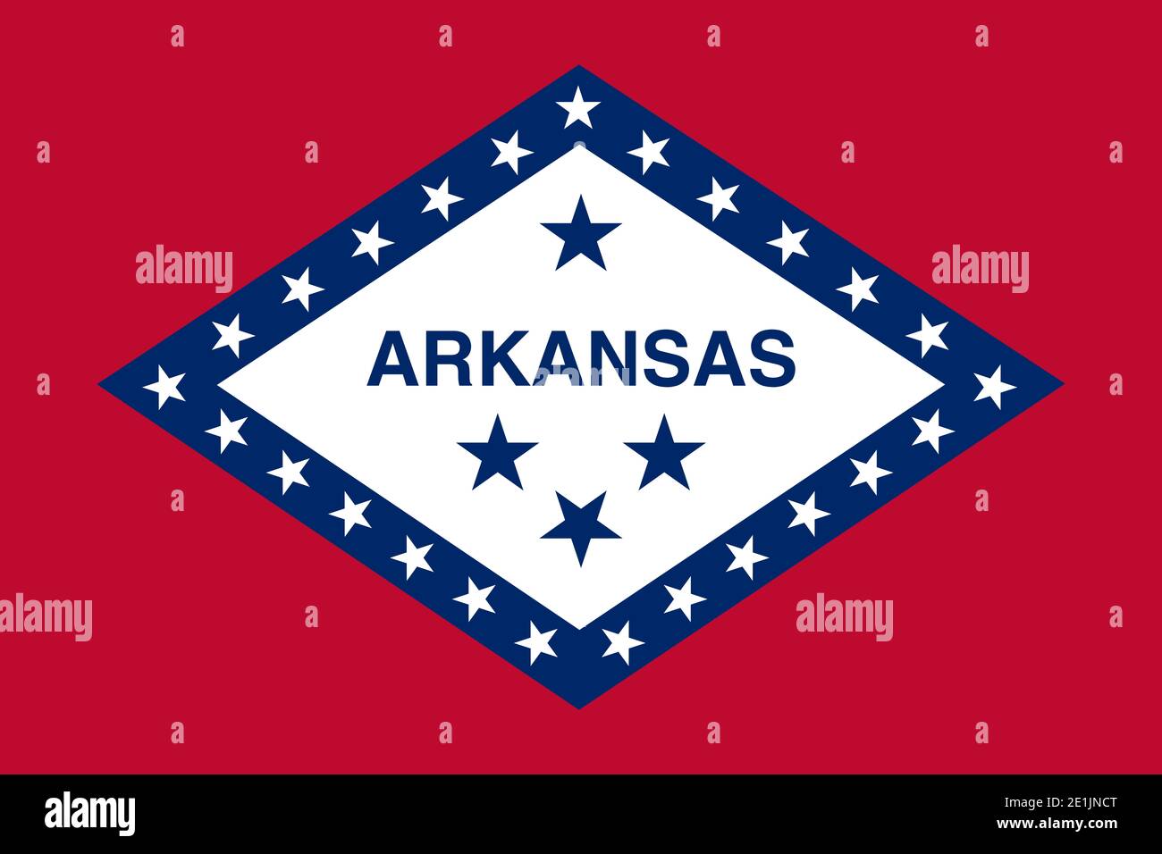 Offizielle große flache Flagge von Arkansas Horizontal Stockfoto