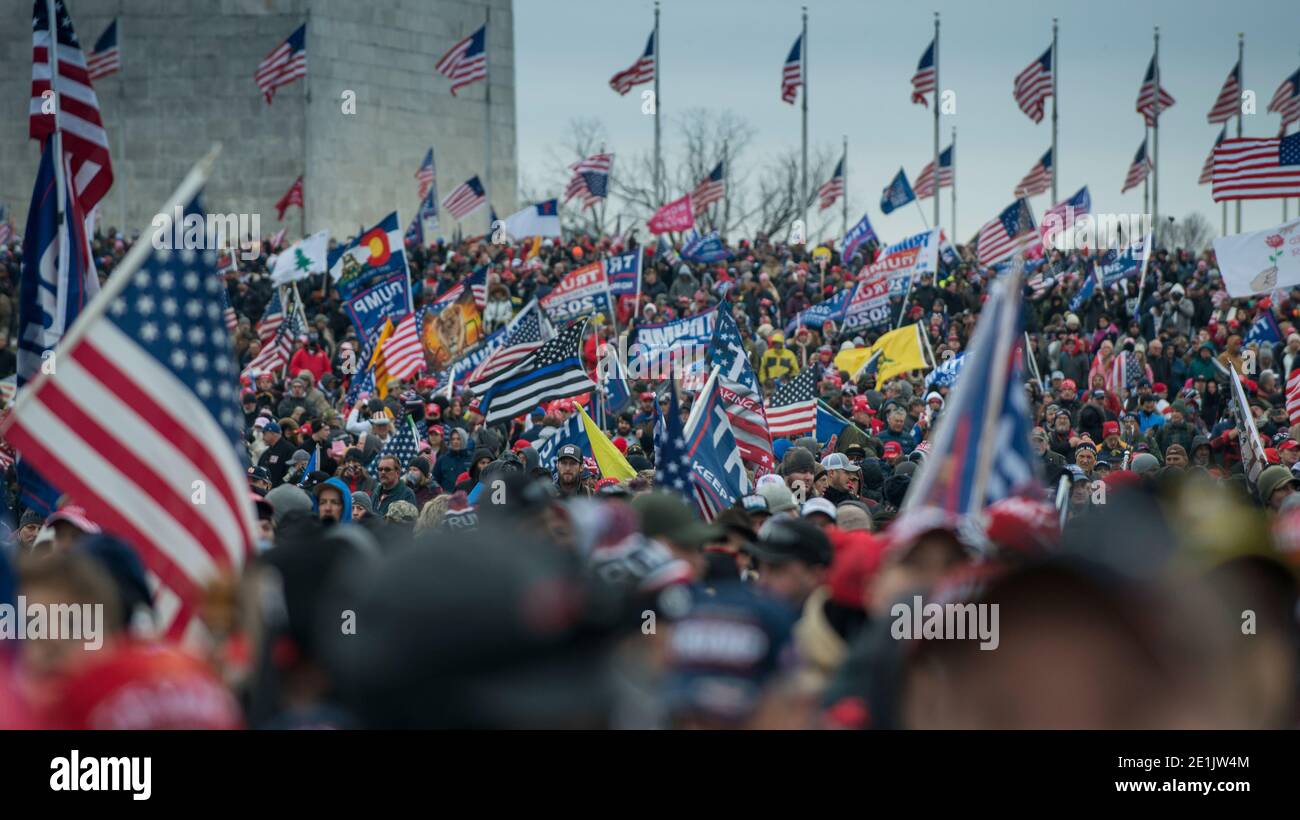 Save America Rally, wenige Minuten vor Beginn des Capitol-Protests. Washington DC USA Stockfoto