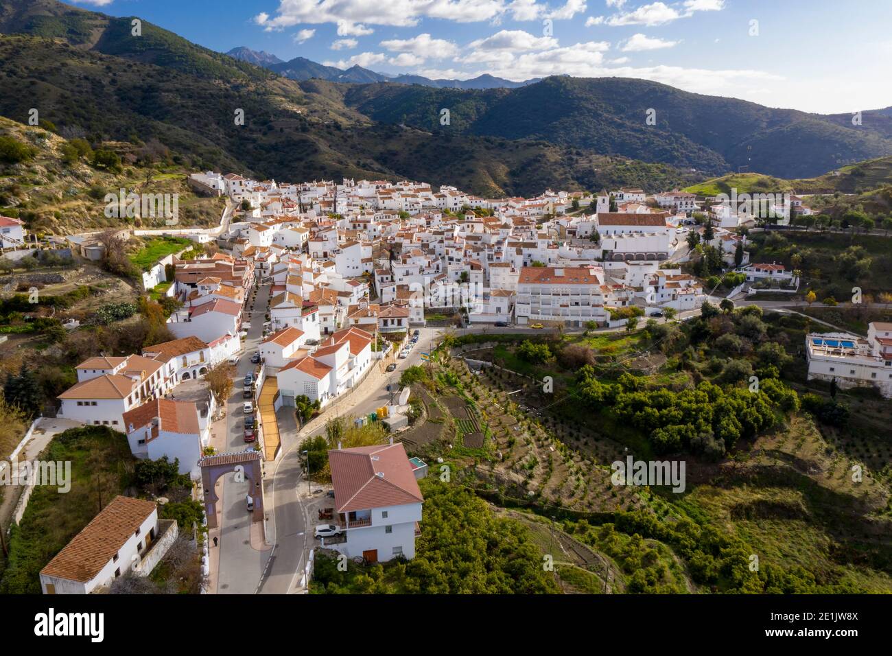 Gemeinde Sedella in der Region Axarquia von Malaga, Andalusien Stockfoto