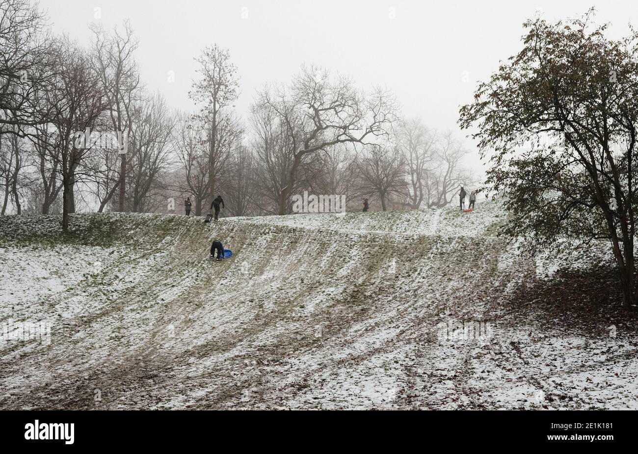 Kelvingrove Park, Januar 2021. Glasgow Stockfoto