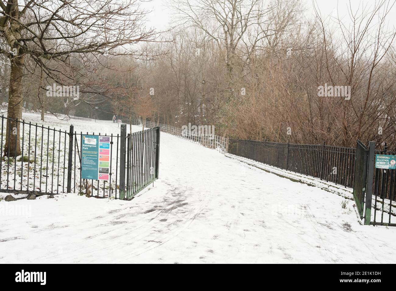 Kelvingrove Park, Glasgow. Januar 2021. Stockfoto